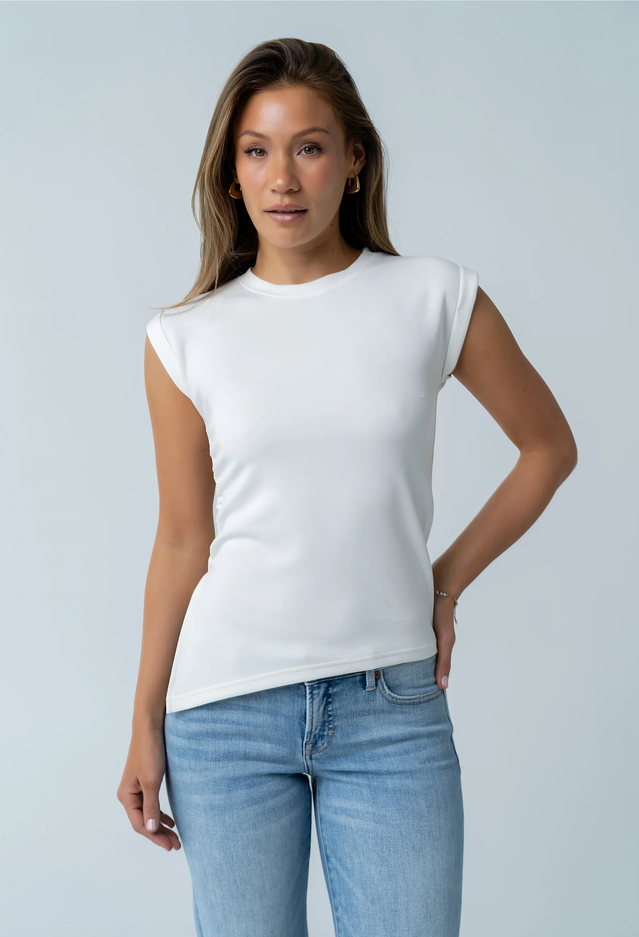 Johny Asymmetrical Top in White