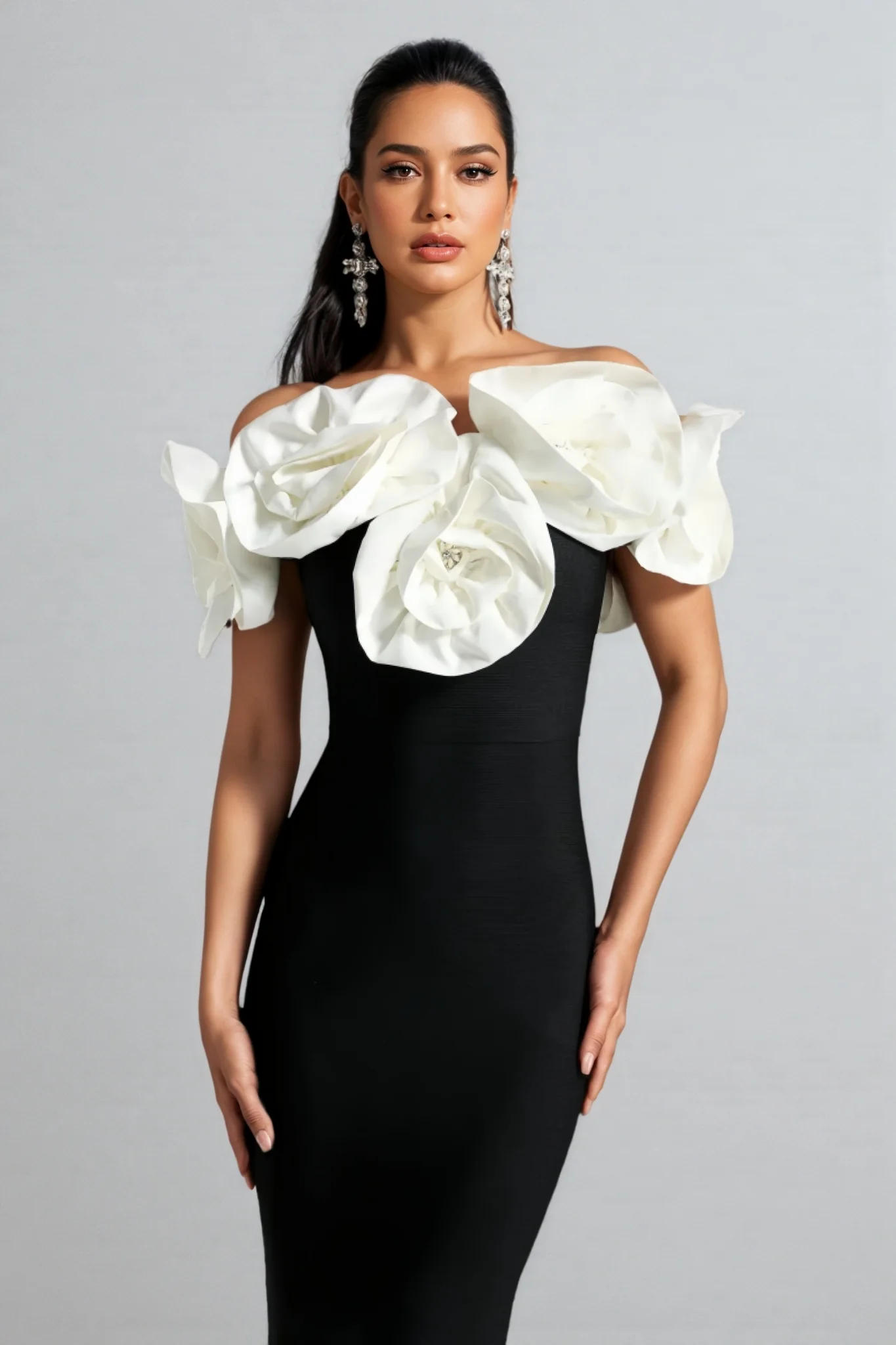 Slaia Flower One Shoulder Maxi Dress