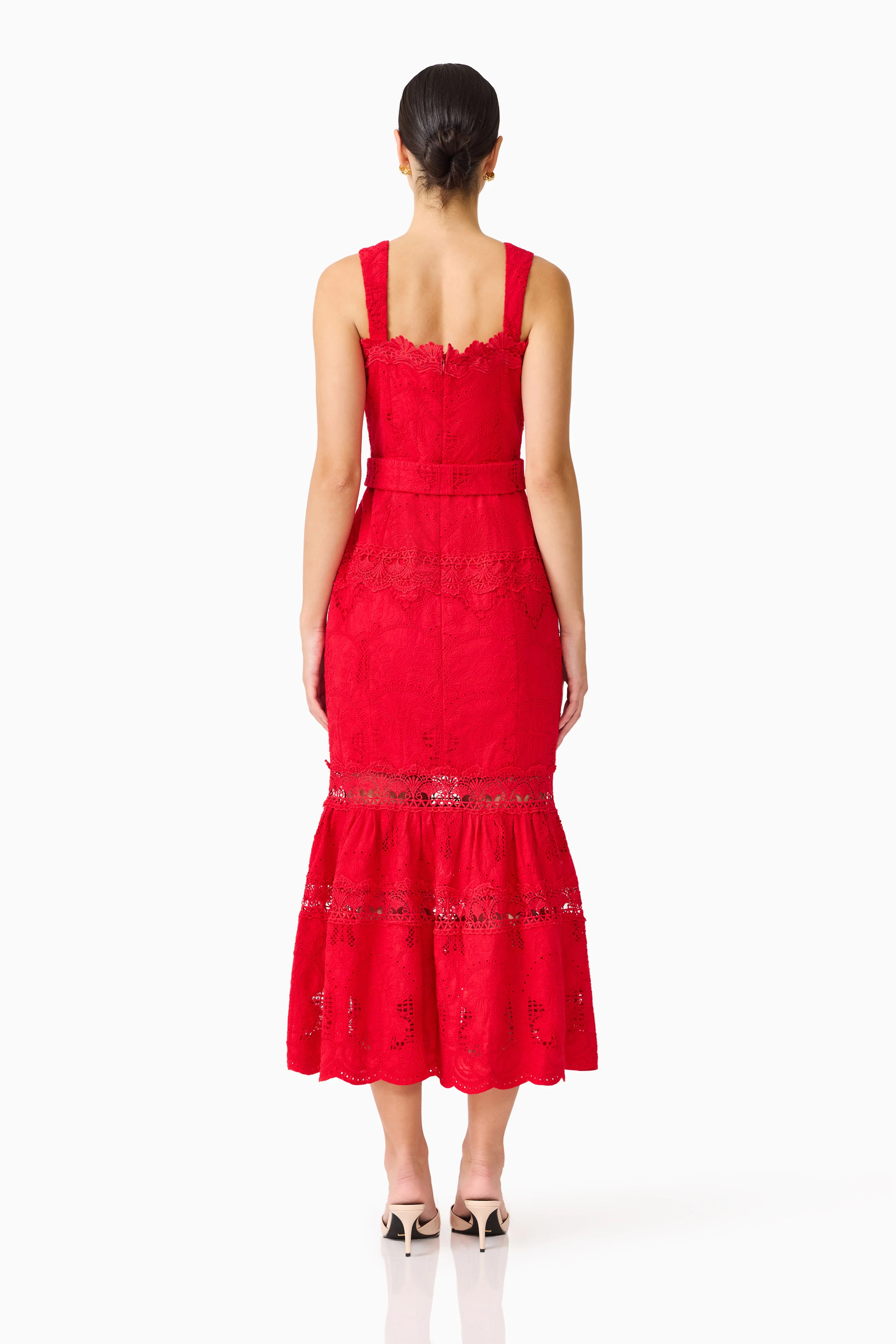 Giovanna Fit & Flare Maxi Dress in Red