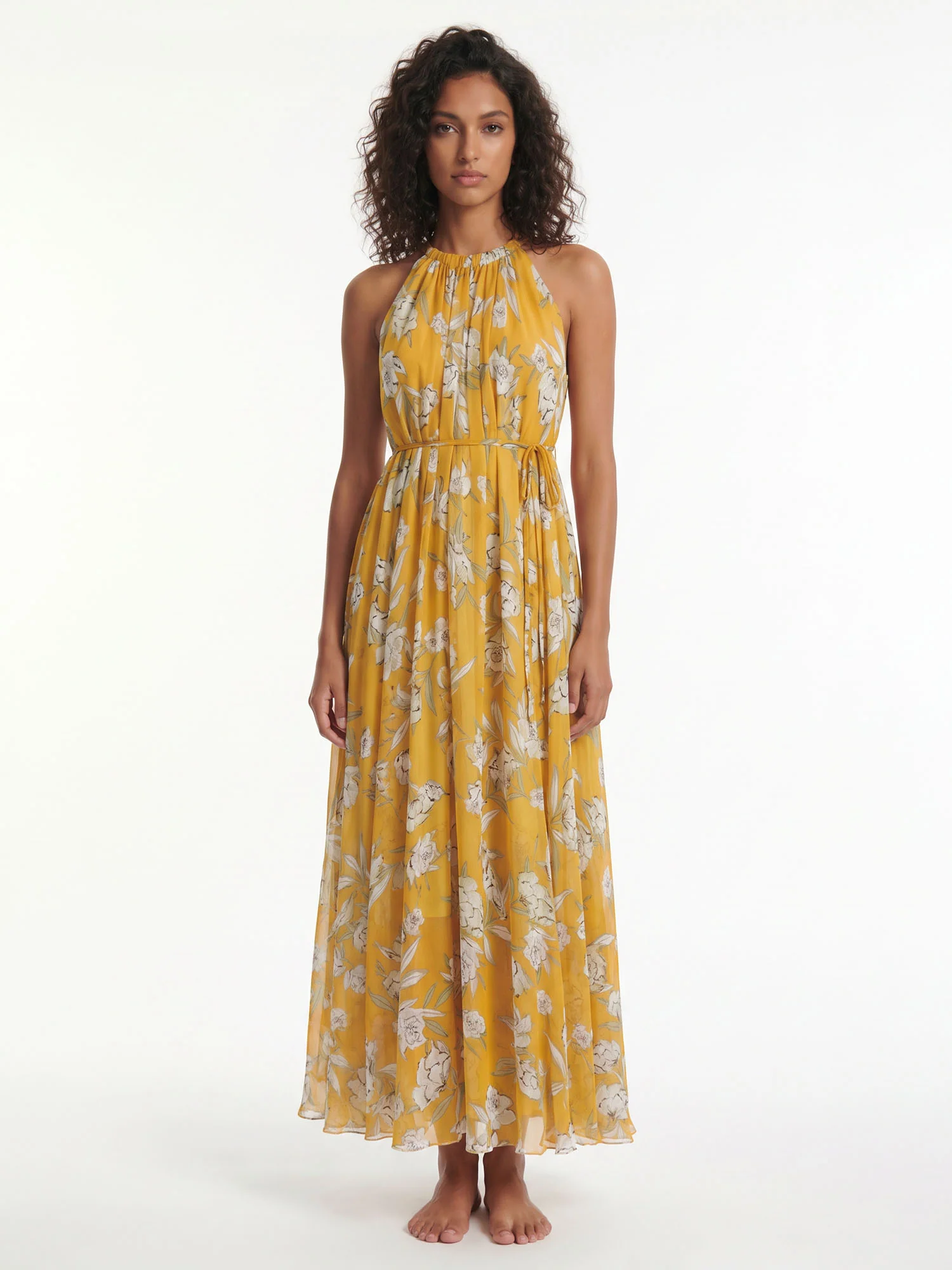 Golden Bloom Maxi Dress