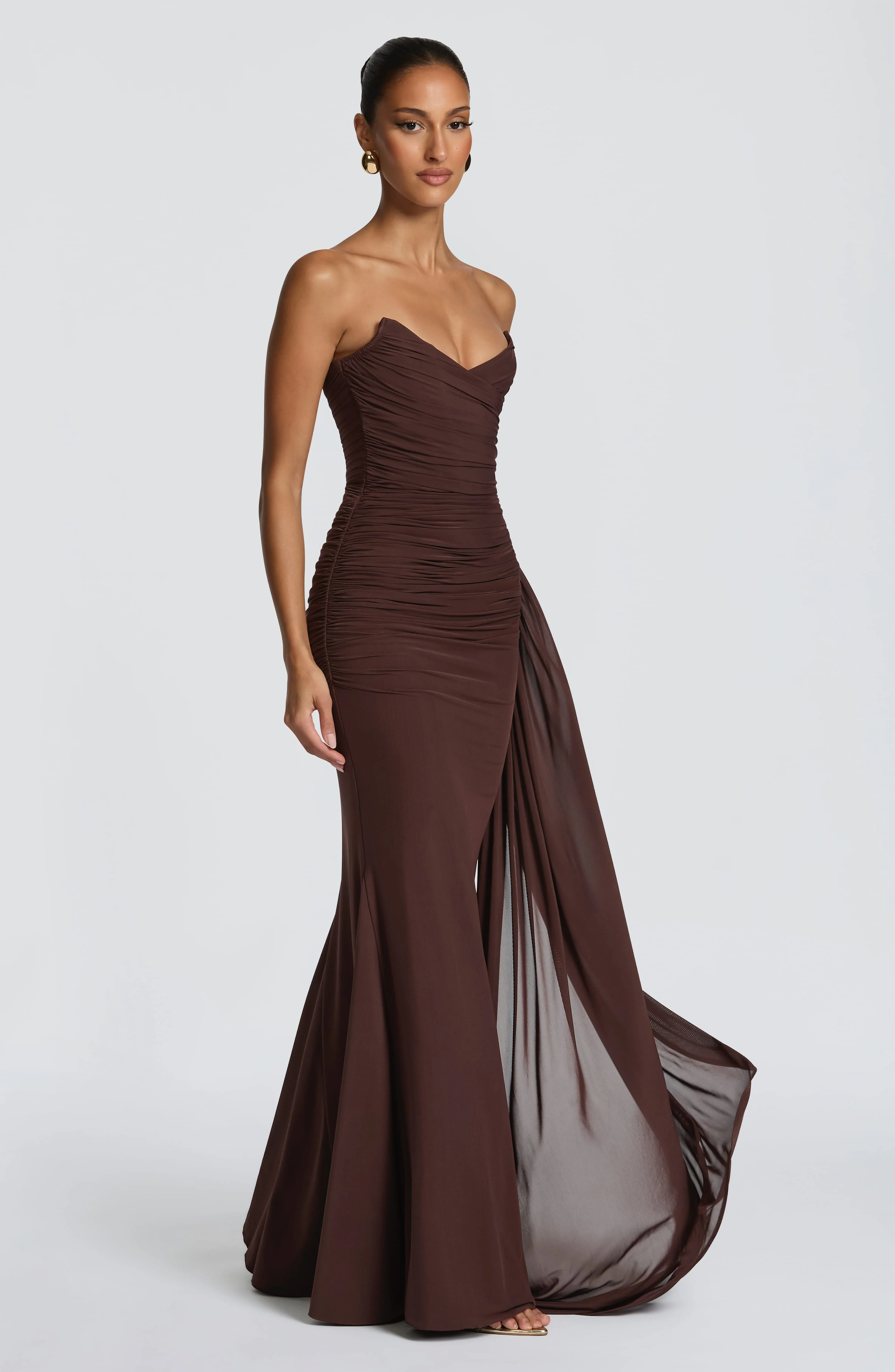 Ashika Maxi Dress - Plum Brown