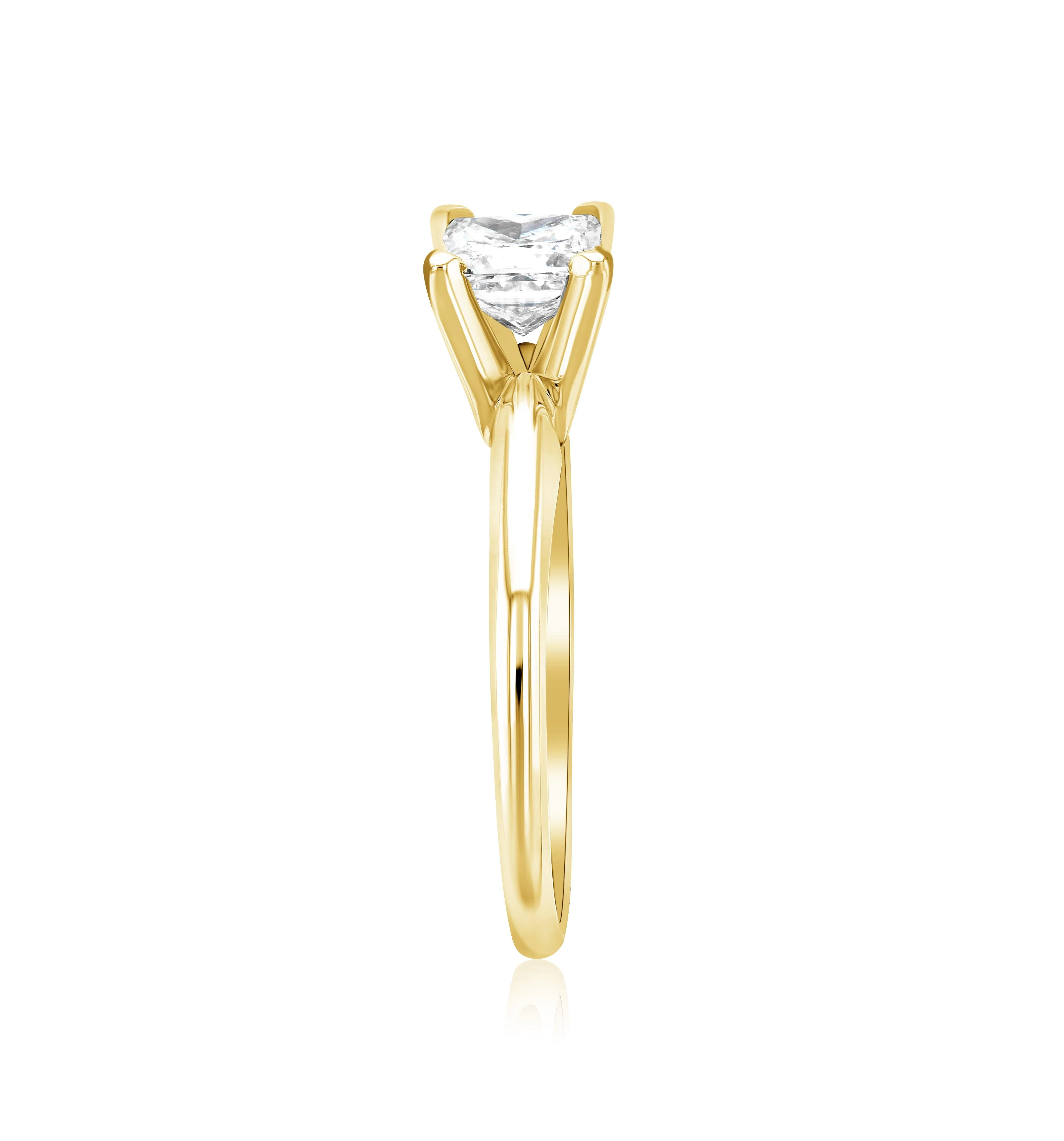Princess Cut Diamond Solitaire Engagement Ring L3026 - lemrro