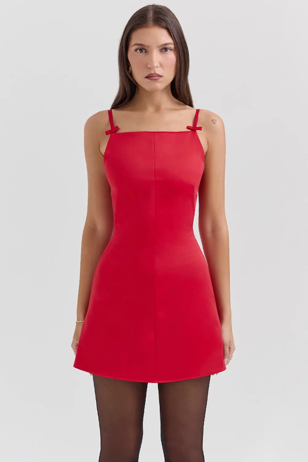 scarlet square neck a-line mini dress - sale