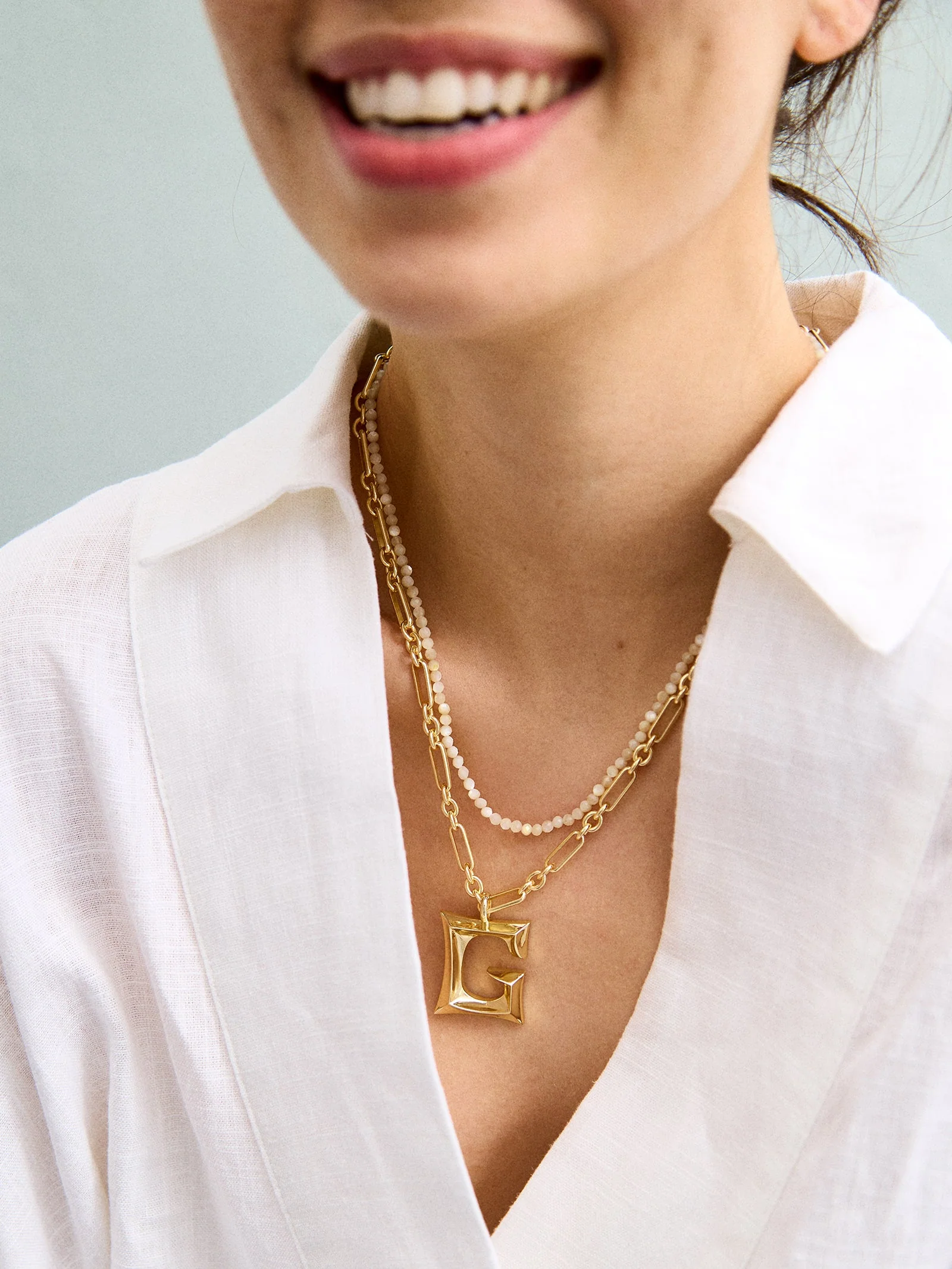 Oversized Gothic Custom Initial Necklace - Oversized Gothic Initial