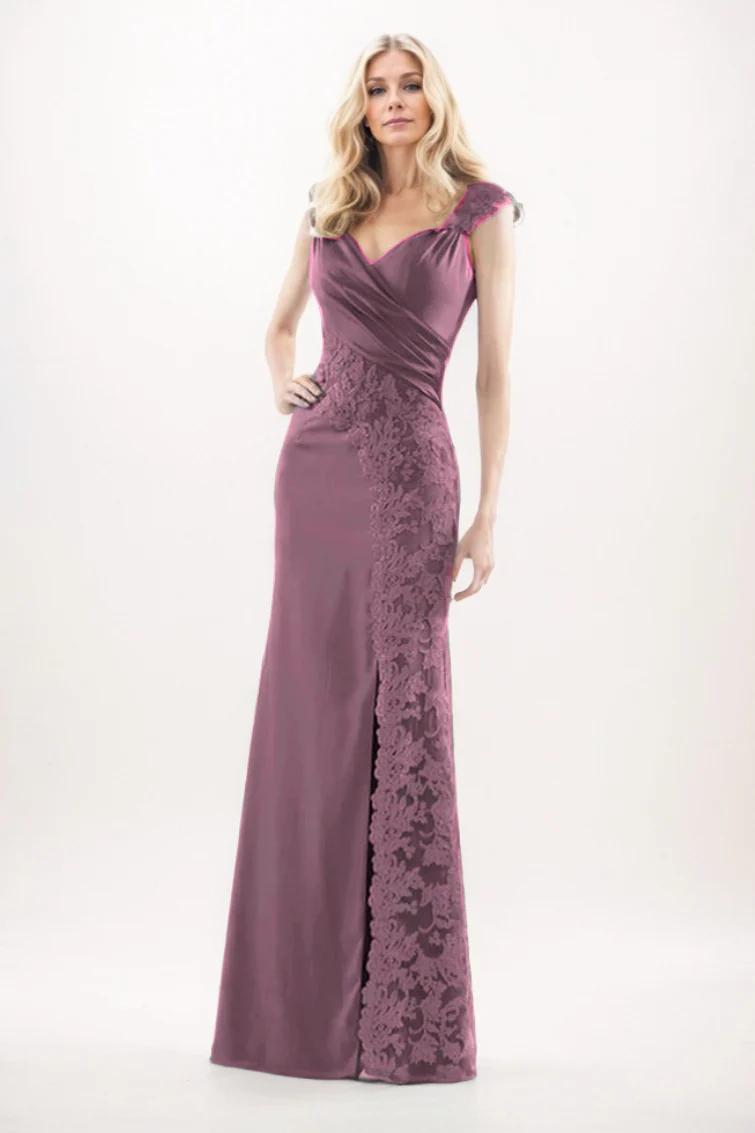 Sheath-Column Maxi Chiffon Mother Of The Bride Dress CM0275