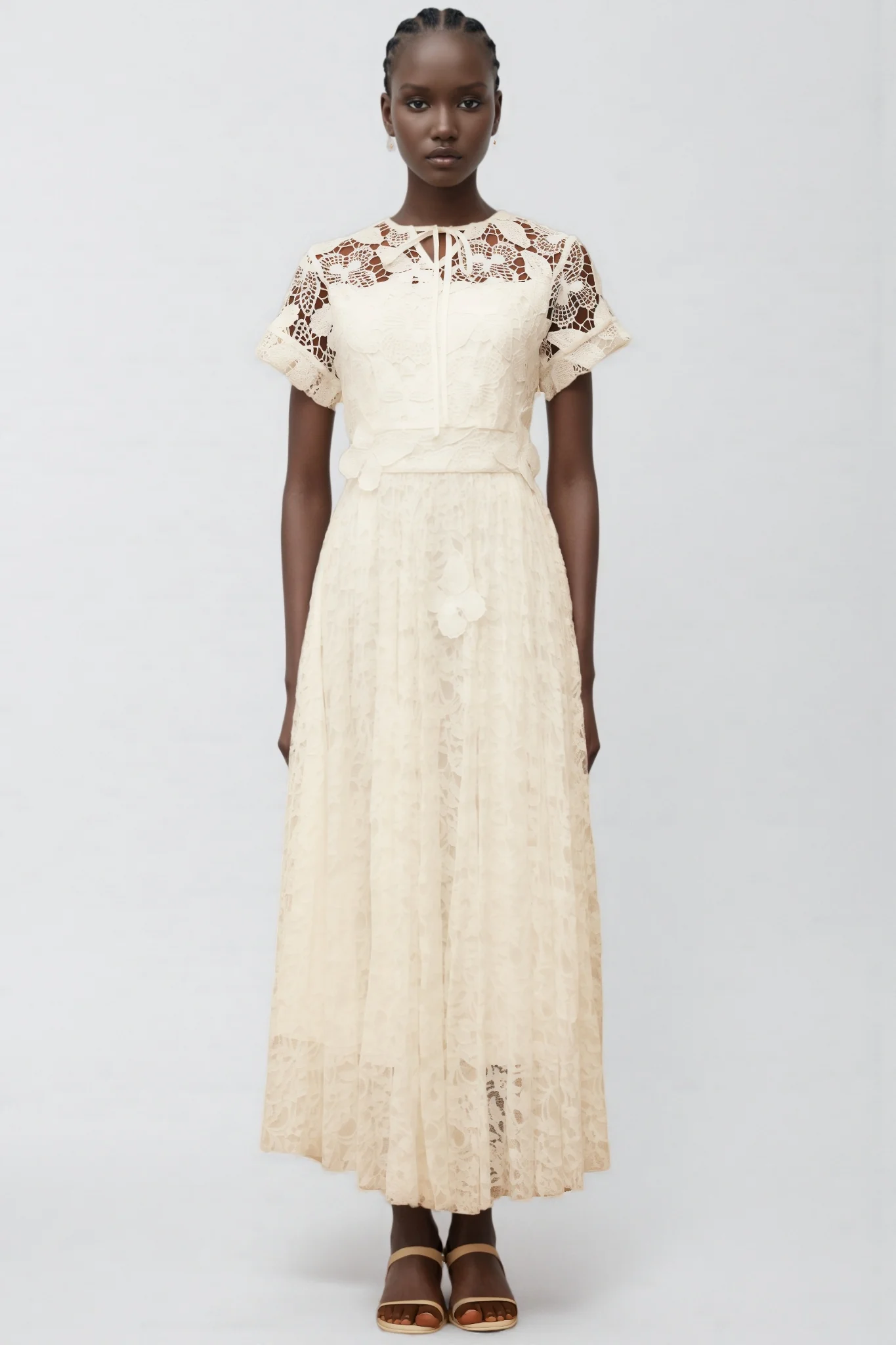 Zephrt White Lace Maxi Dress