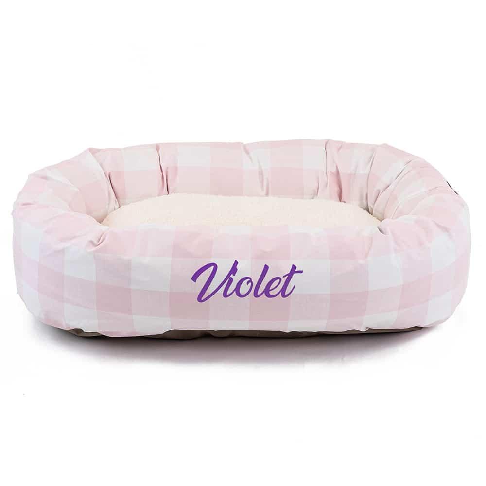 Anderson Check Sherpa Bagel Bed - Personalized