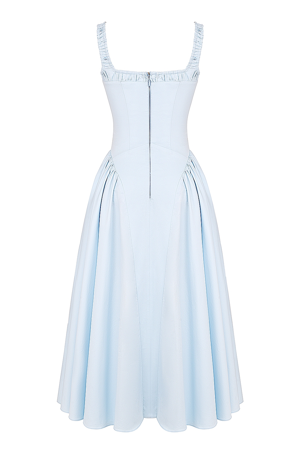 italian azure cotton midi sundress