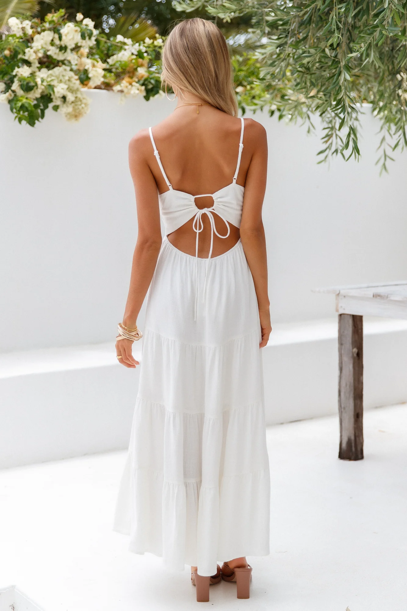 Train Into Town Midi Dress White - luluinthesky