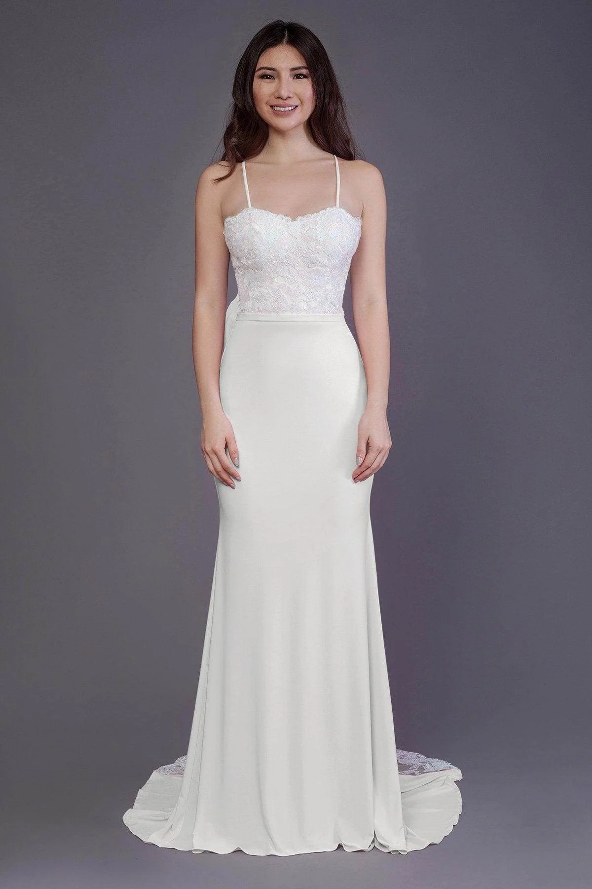 Mermaid Sweep Train Knitted Fabric Bridesmaid Dress PR3565