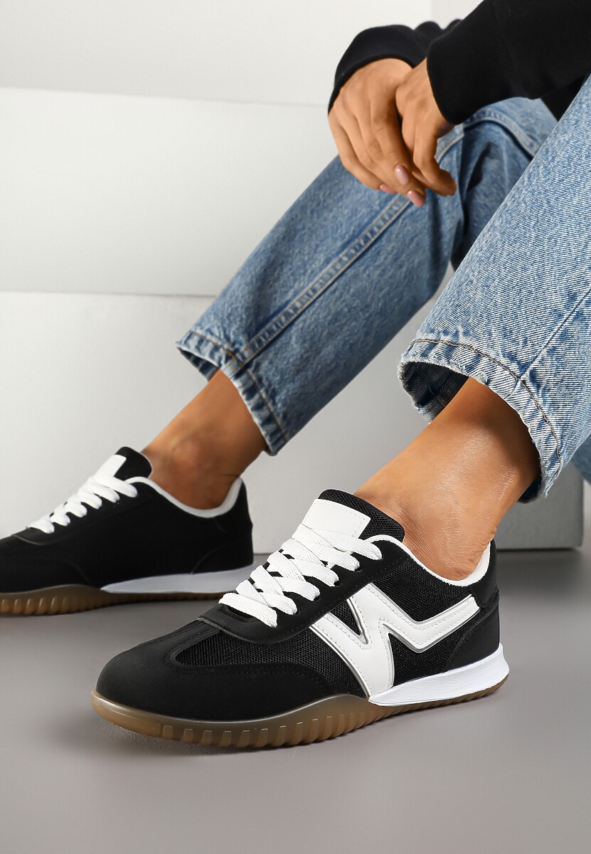Szaro-Czarne Sneakersy Klasyczne Tenisówki Istia