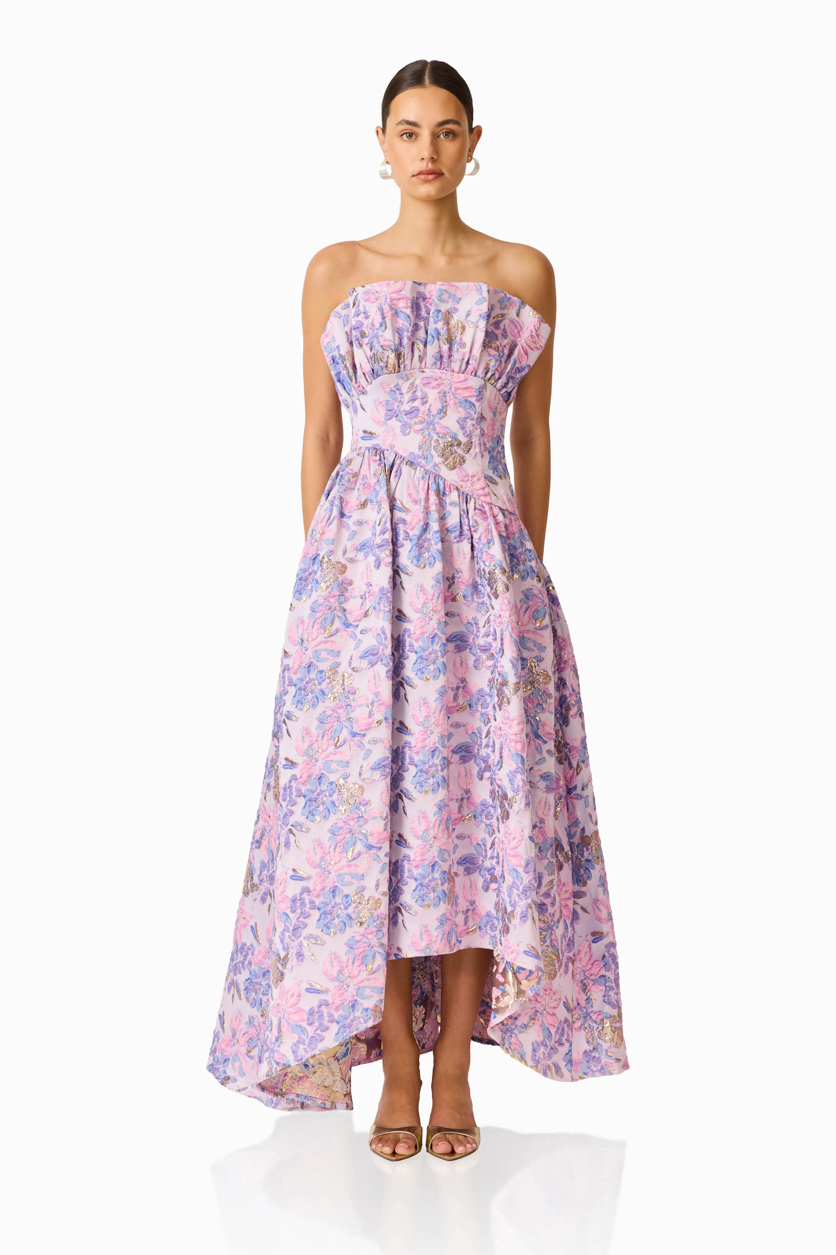 Laurel Sleeveless Maxi Dress in Pink & Purple Floral