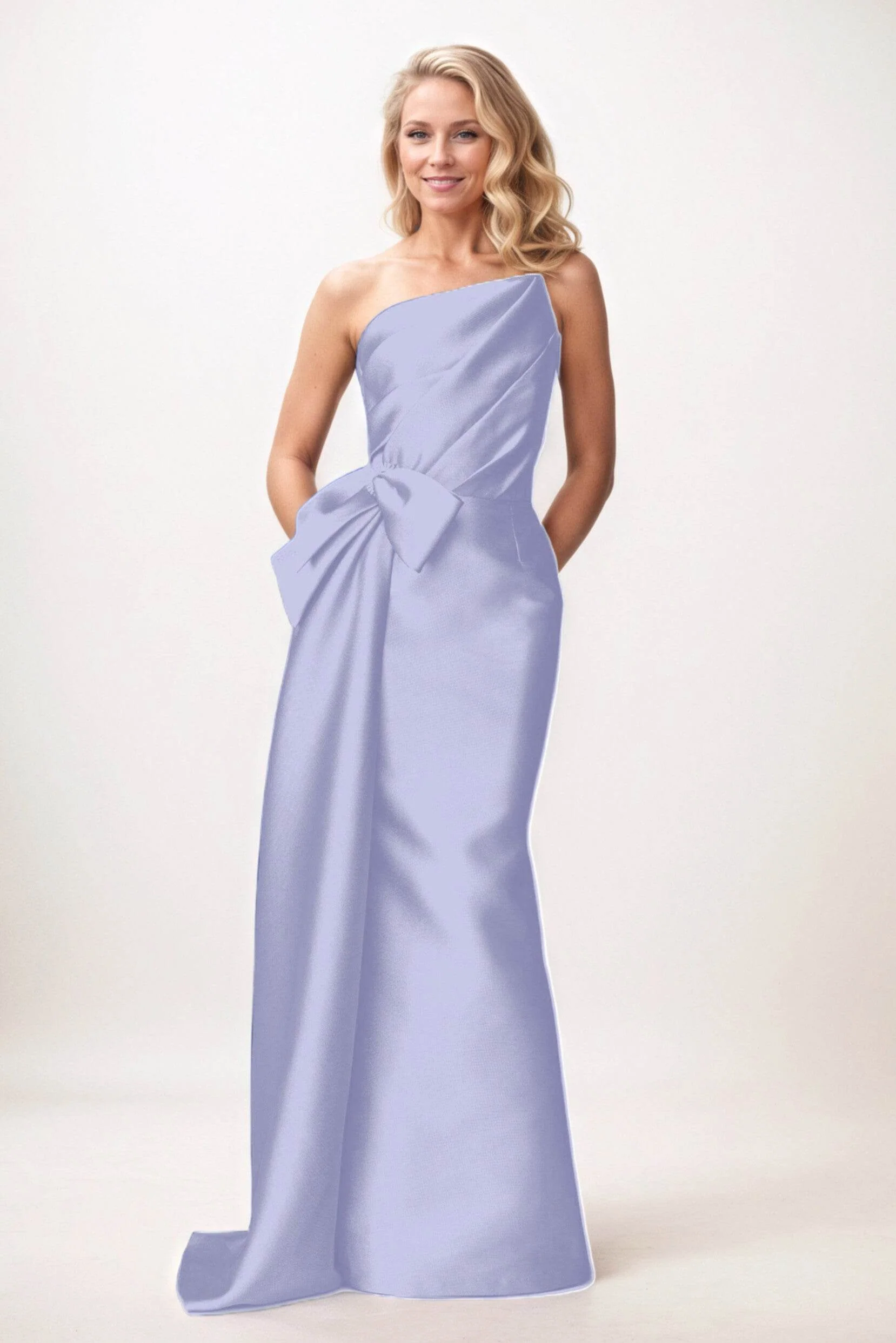 Trumpet-Mermaid Maxi Satin Mother of the Bride Dresses CM0386