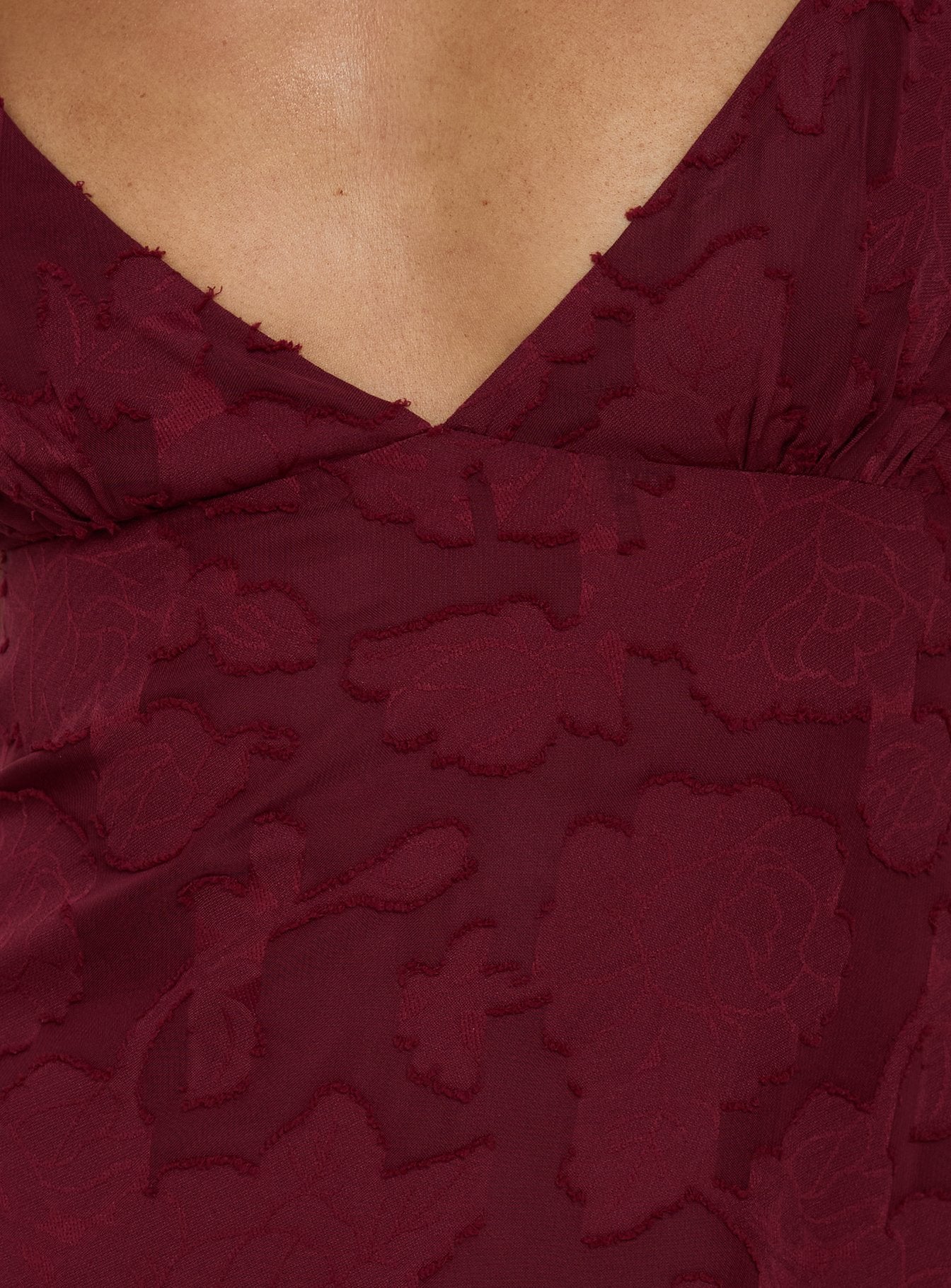 Lyricah Tiered Tie Back Maxi Dress Burgundy - luluinthesky