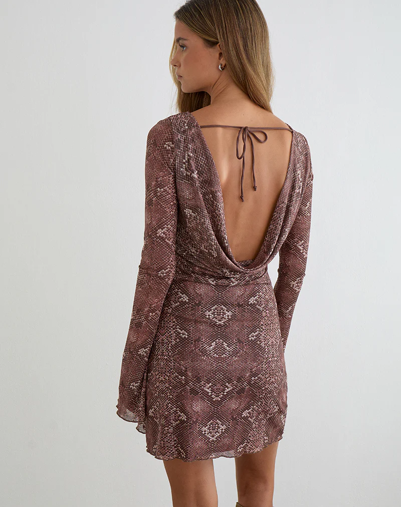 Dasa Mini Dress in Oversize Snake Skin