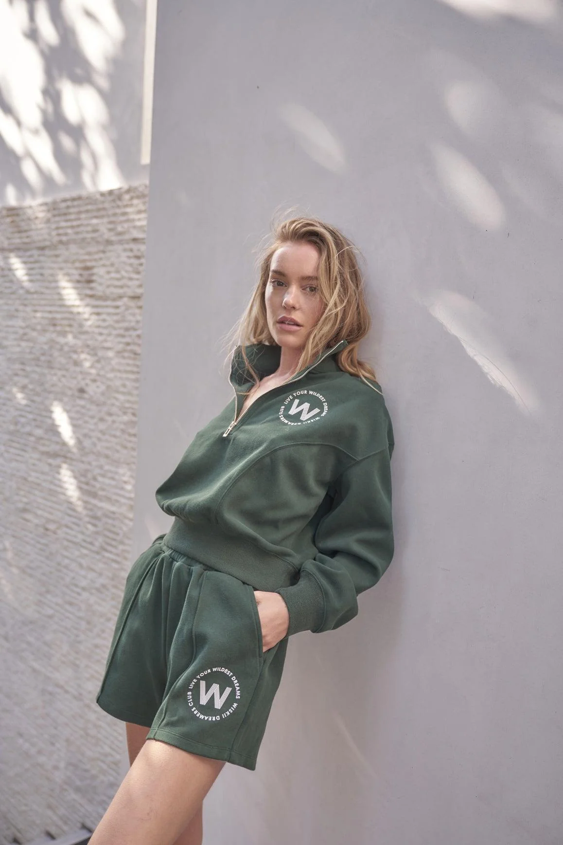 Leisure Half-zip Sweatshirt & High-waist Sweat Short