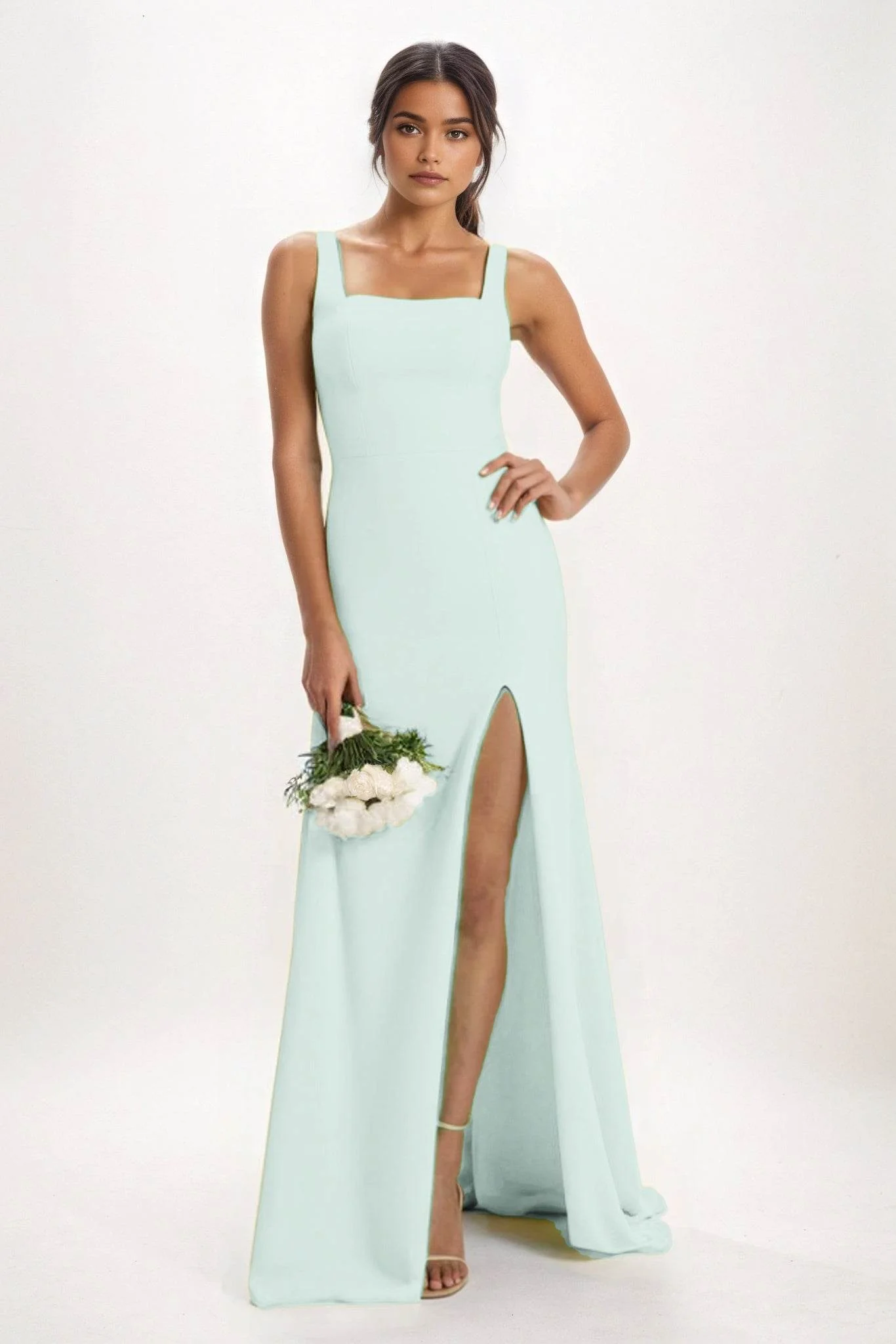 Sheath-Column Maxi Chiffon Bridesmaid Dress CB0826