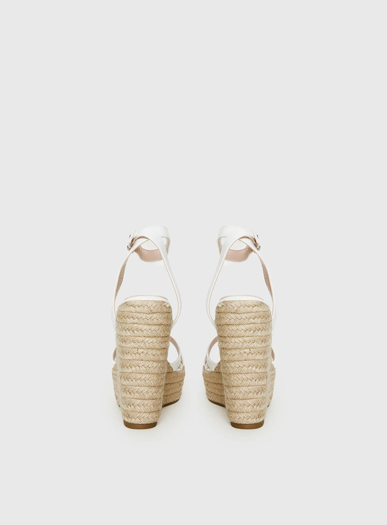 Jesper Espadrille Wedged Heels White Croc