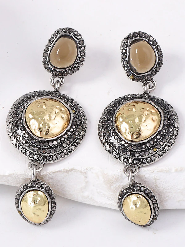 Chains Geometric Rhinestone Shiny Earrings Accessories