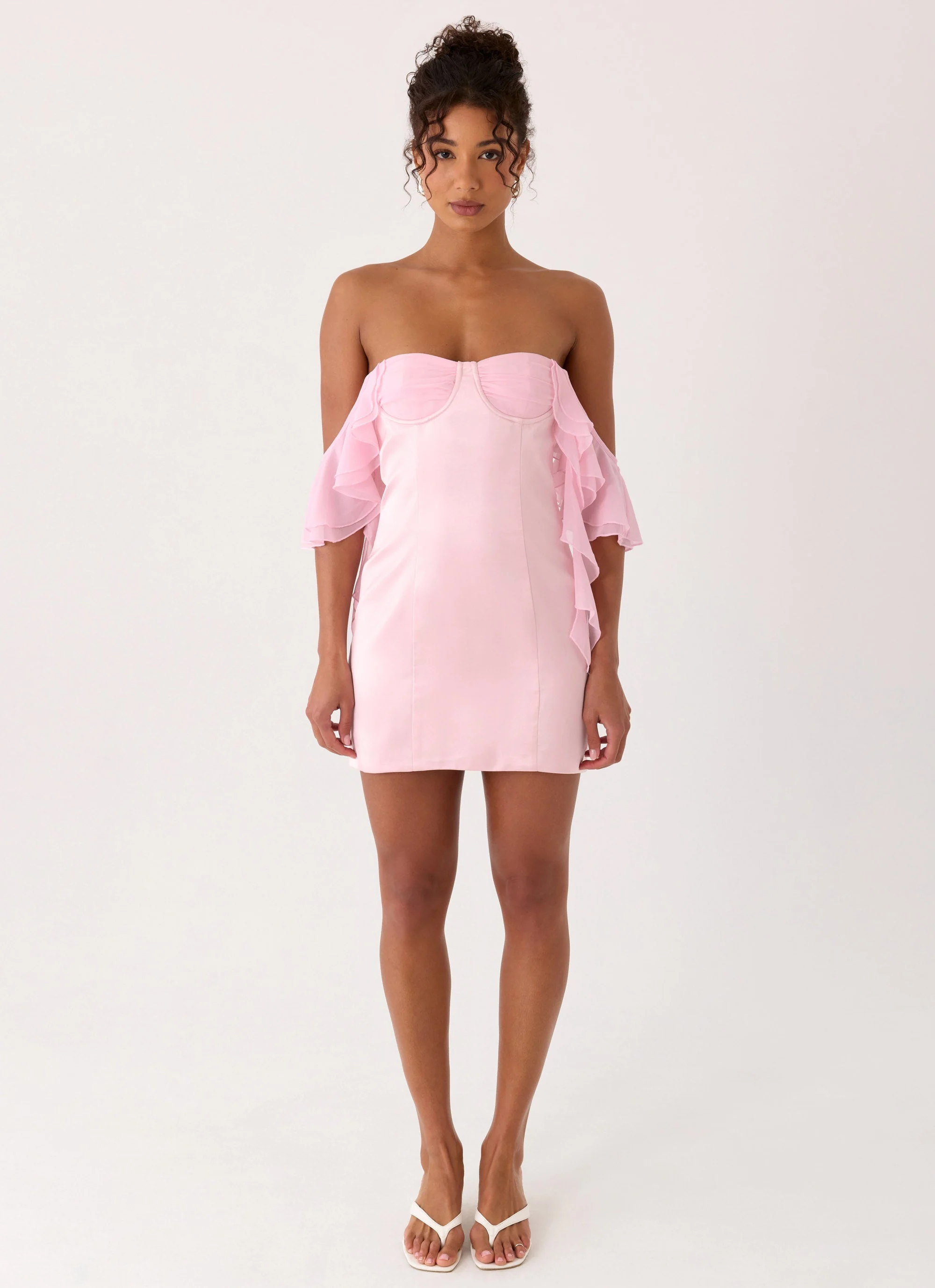 Bex Strapless Mini Dress - Pink - luluinthesky
