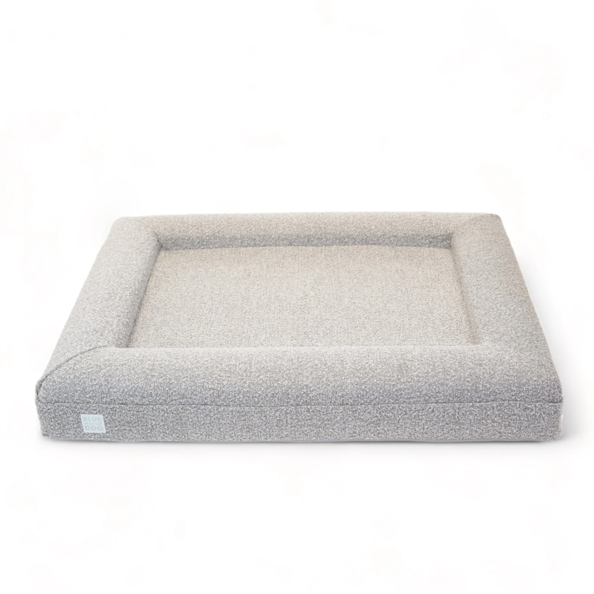 Large Bouclé Orthopedic Dog Bed (Bolster, Sand)