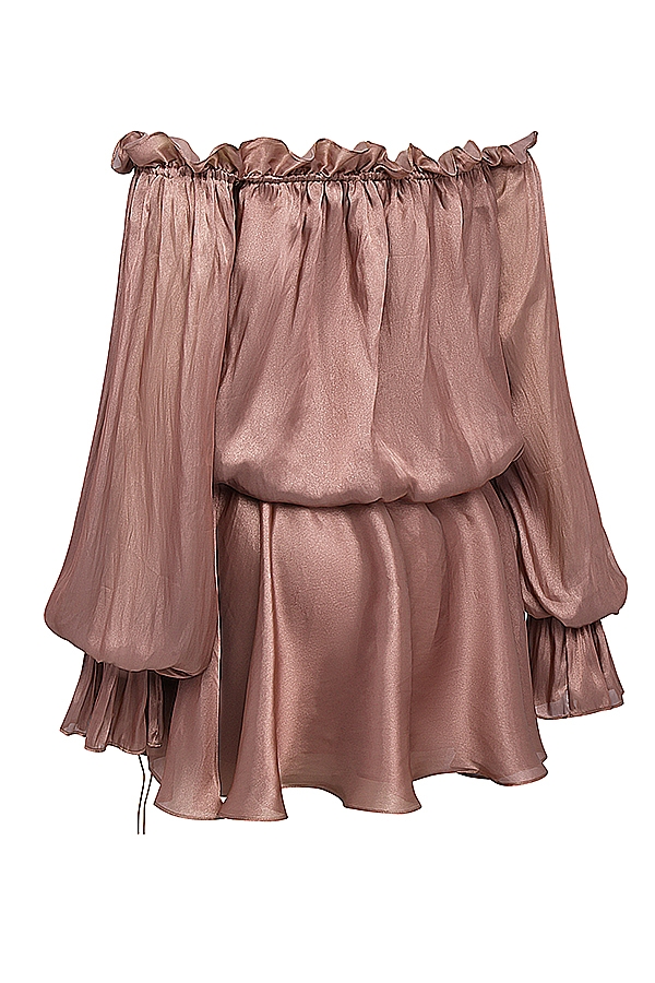Hazelnut Off Shoulder Dress