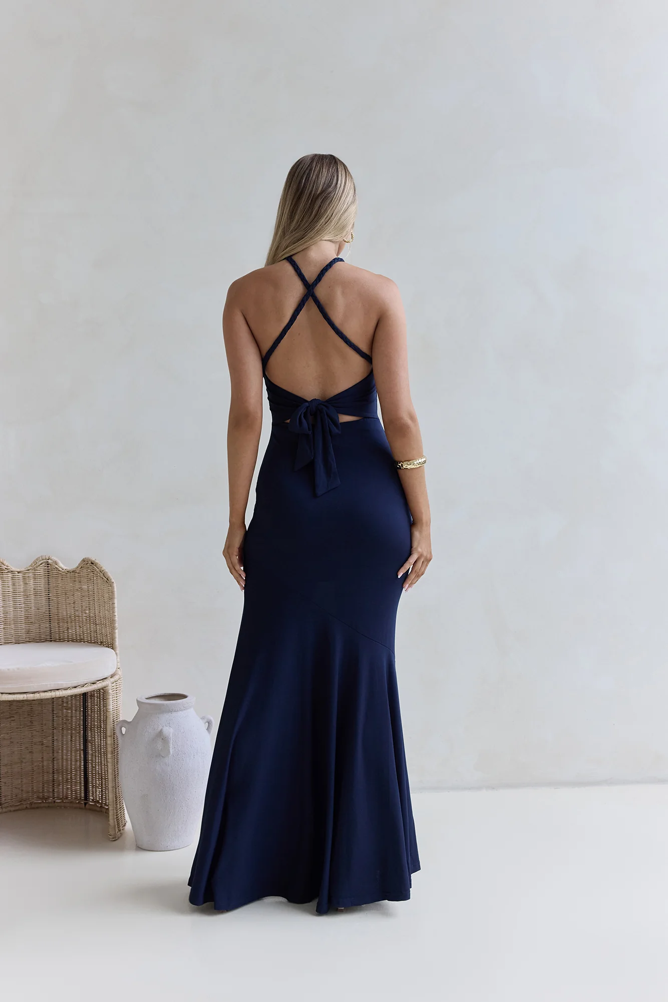 Sunbeam Drift Maxi Dress Navy