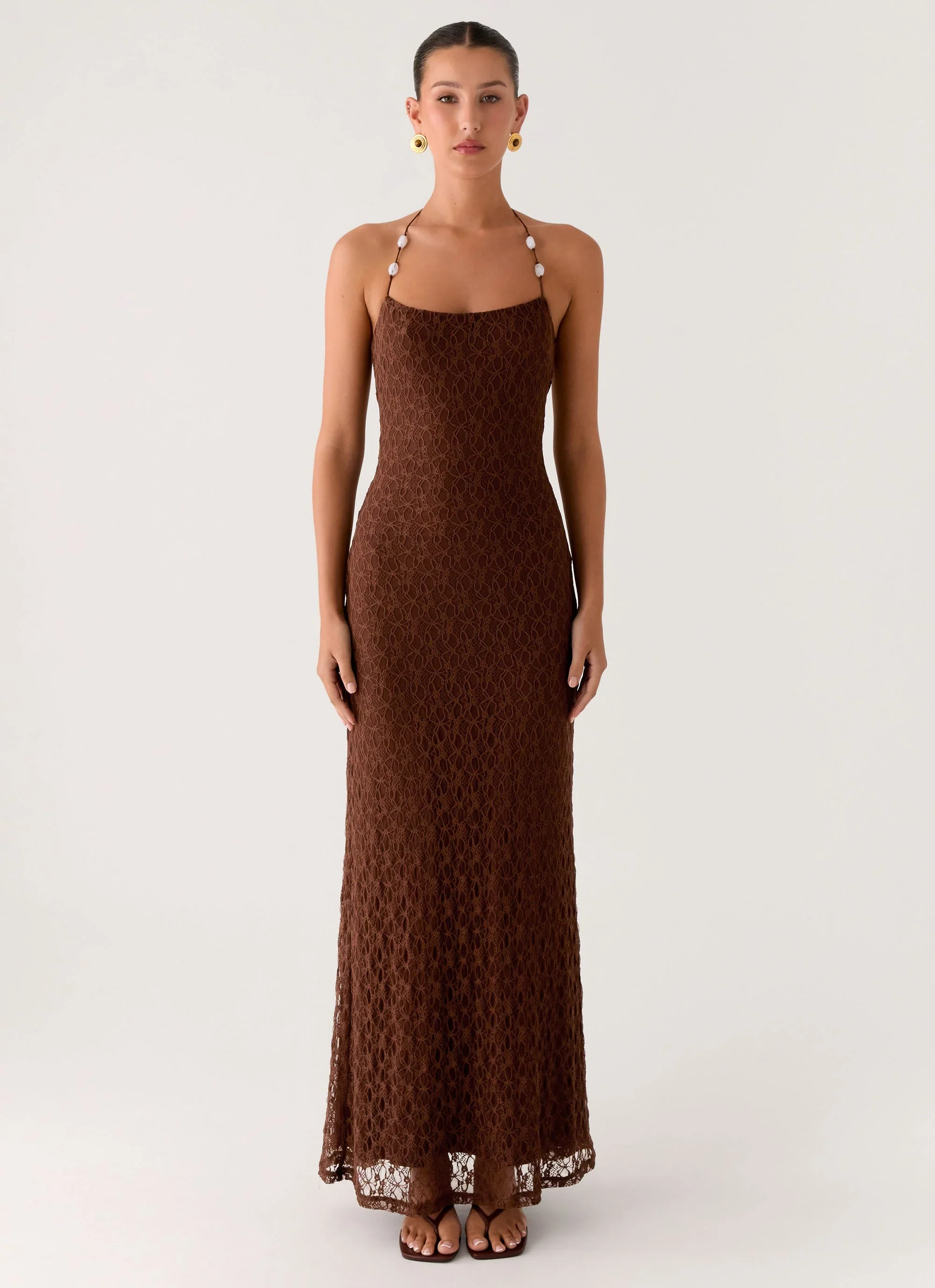 Promise Me Lace Maxi Dress - Chocolate