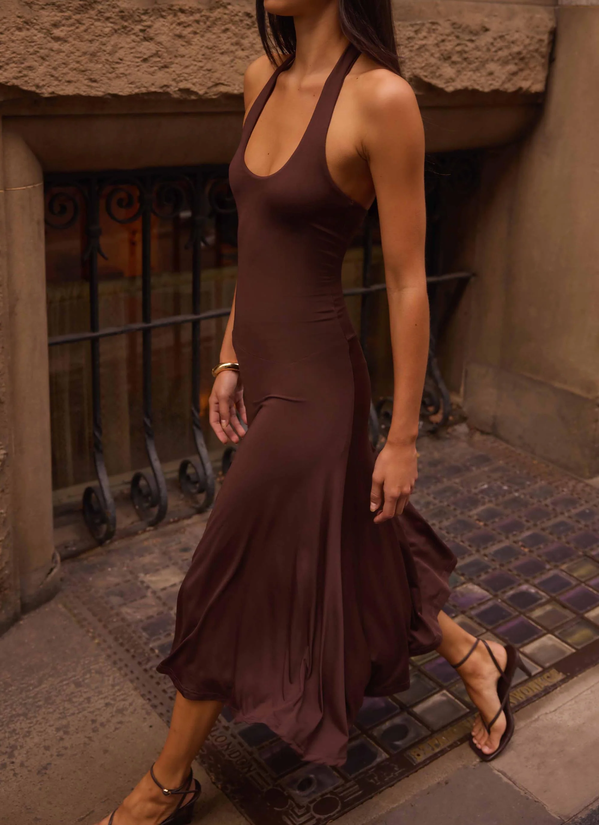 Klyne Midi Dress - Chocolate