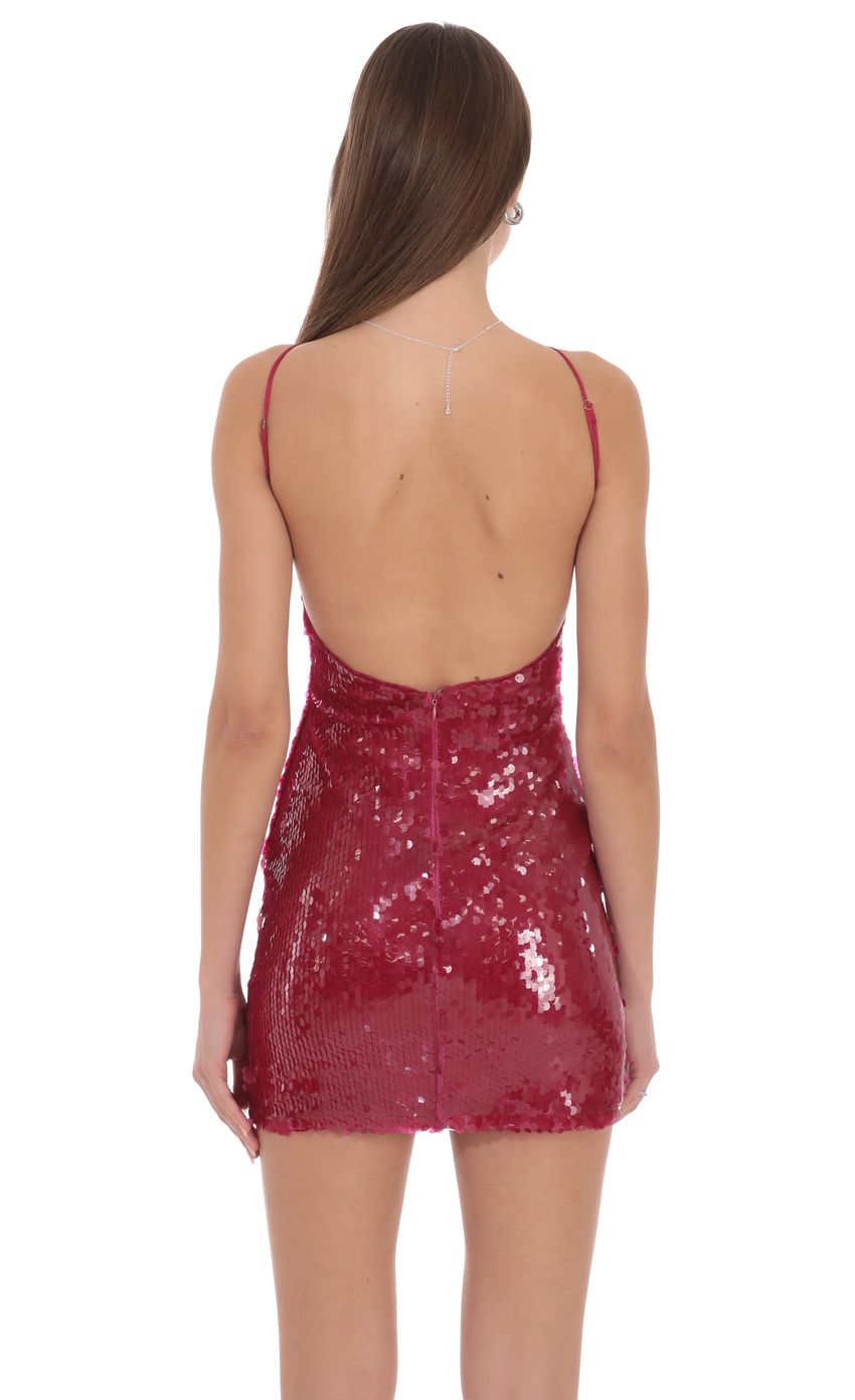 Scarlet Sequin Mini Dress in Red