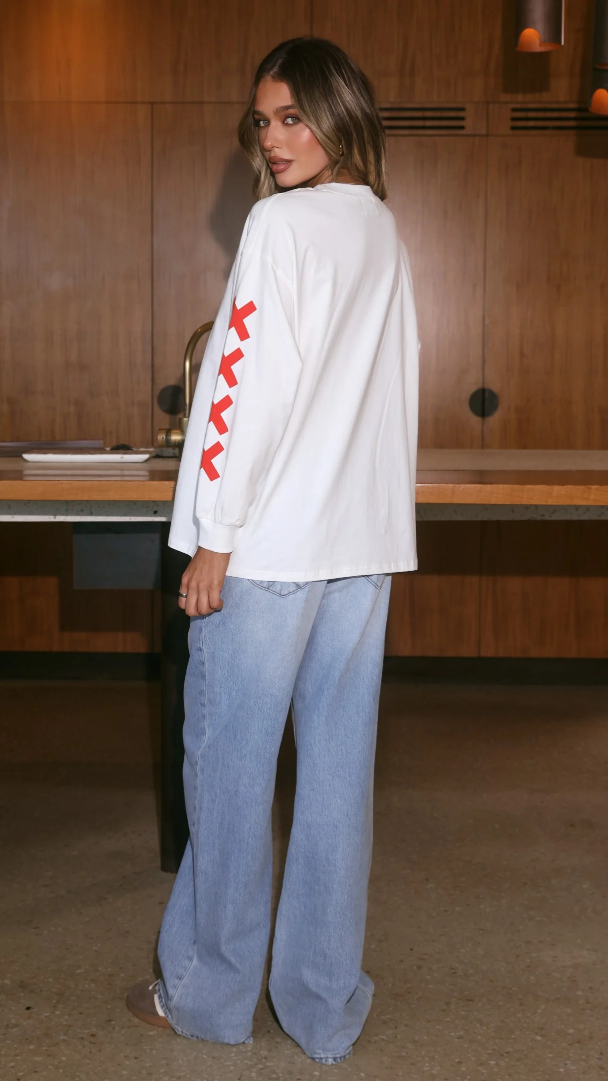 Darlin Long Sleeve T-Shirt - White