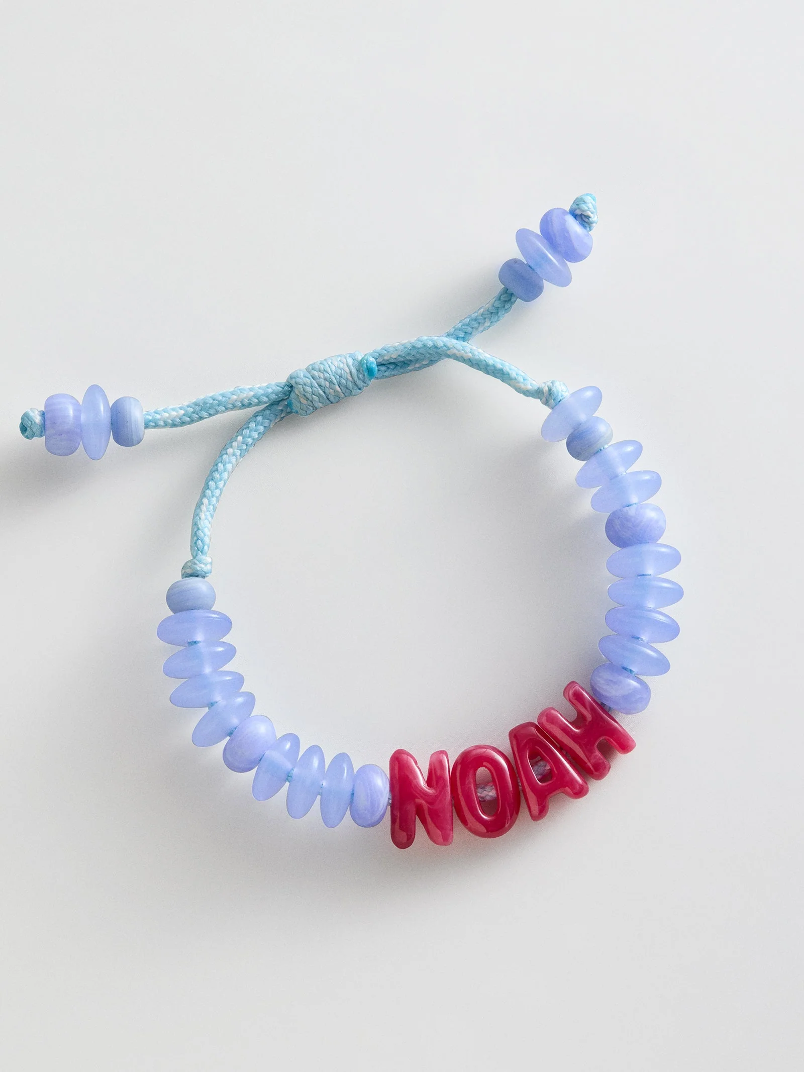 Wear Everywhere Waterproof Custom Bracelet - Blue Lace Agate/Fuchsia