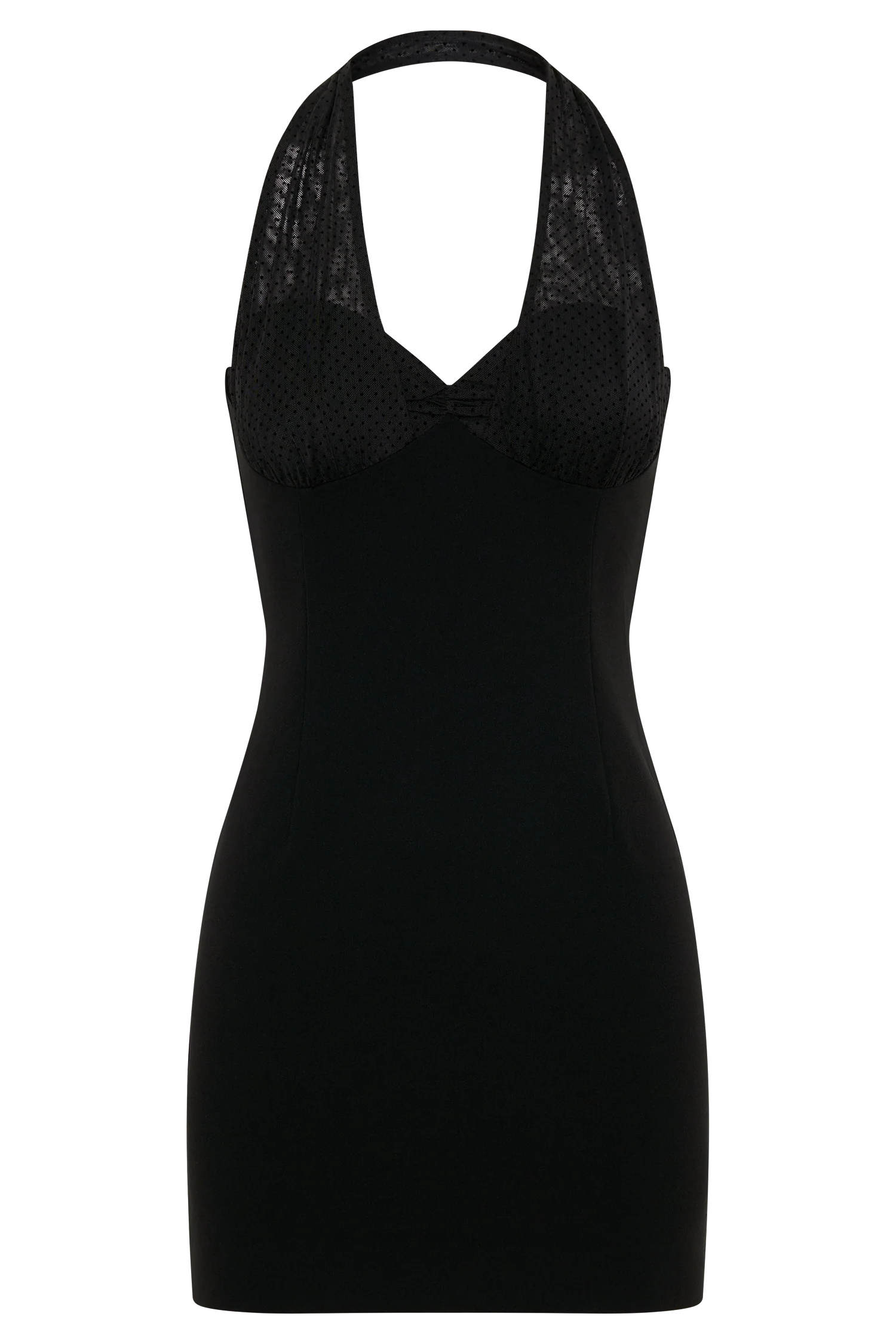 Cressida Crepe Halter Mini Dress - Black
