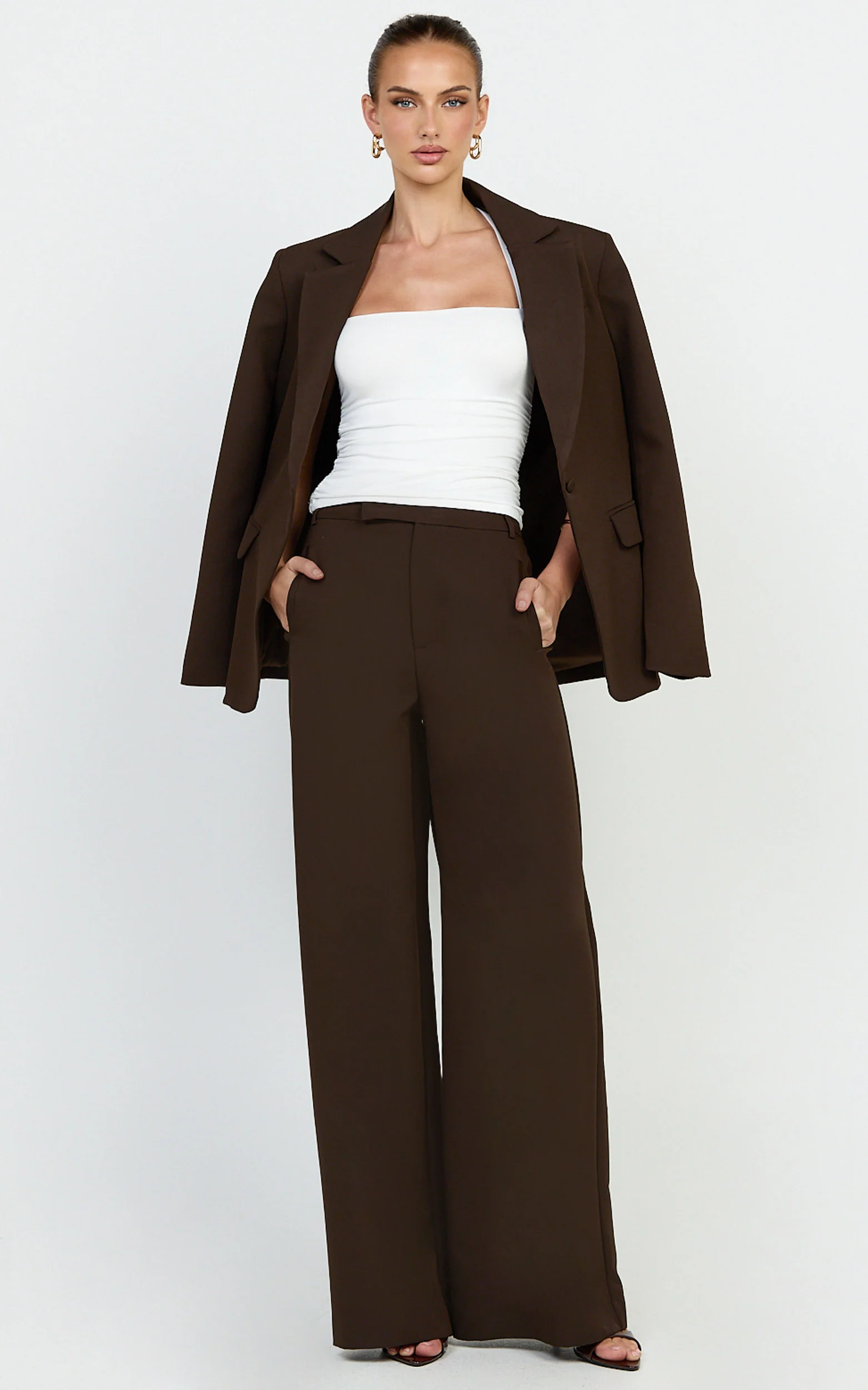 Seraphina Top - Square Neck Gathered Waist Top in Off White