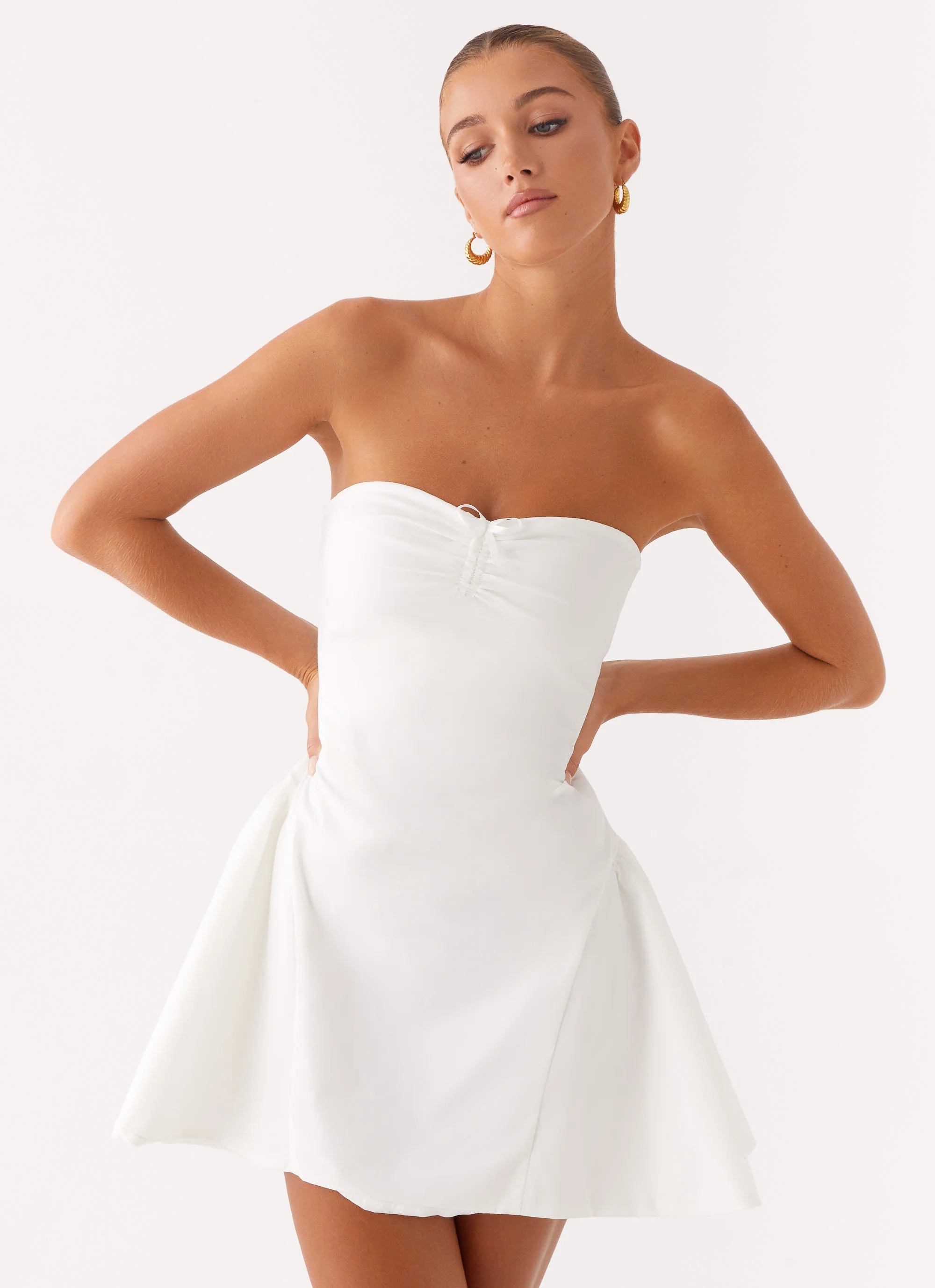 Lucille Mini Dress - White - luluinthesky