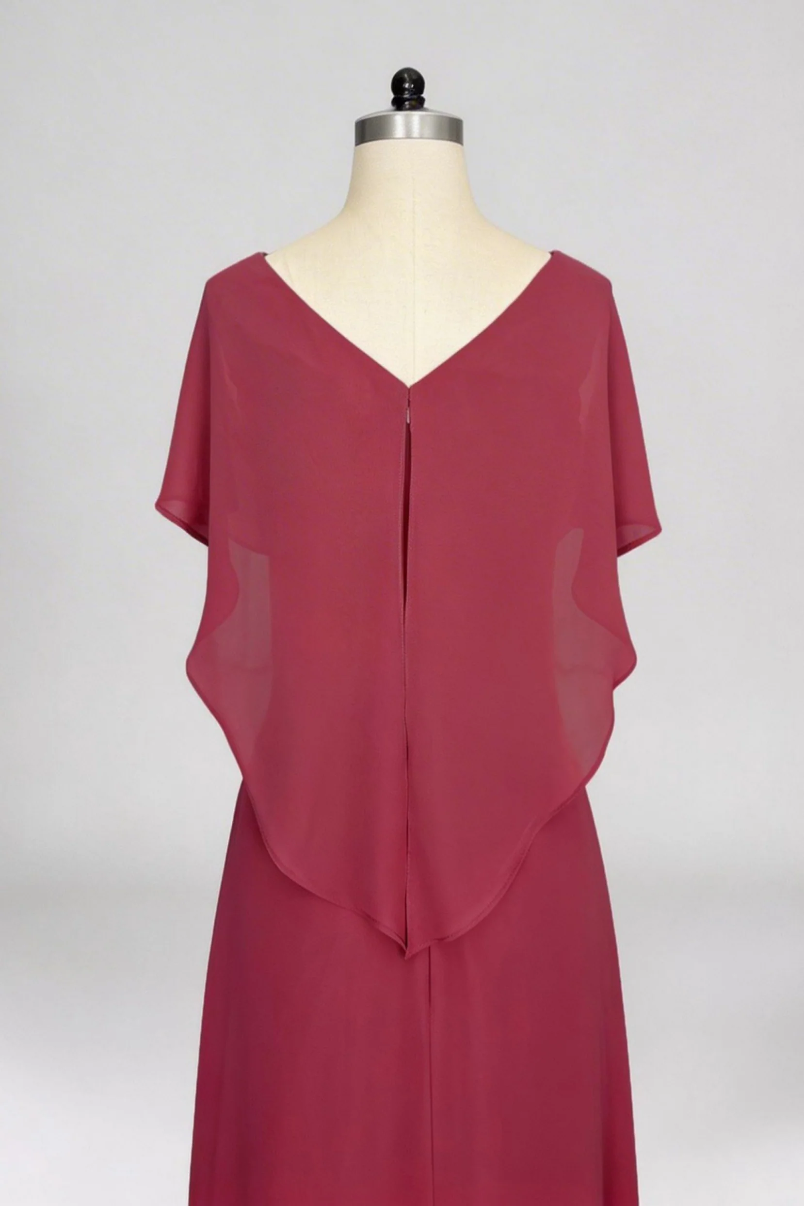 A-Line Sweep-Brush Train Chiffon Mother Dress CM0080