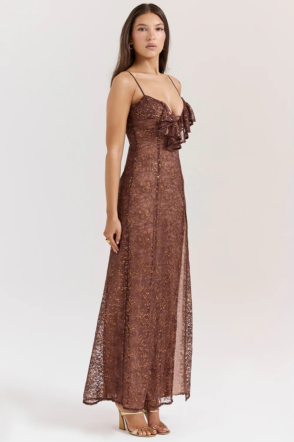 Espresso Lace Maxi Dress