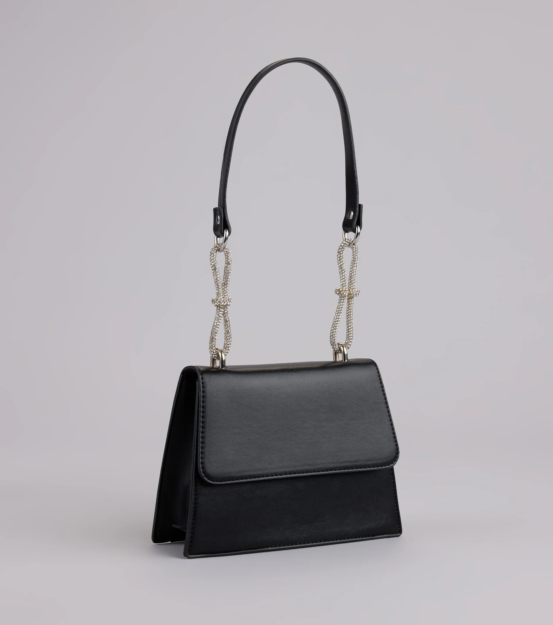Quiet Glamour Rhinestone Bow Mini Bag