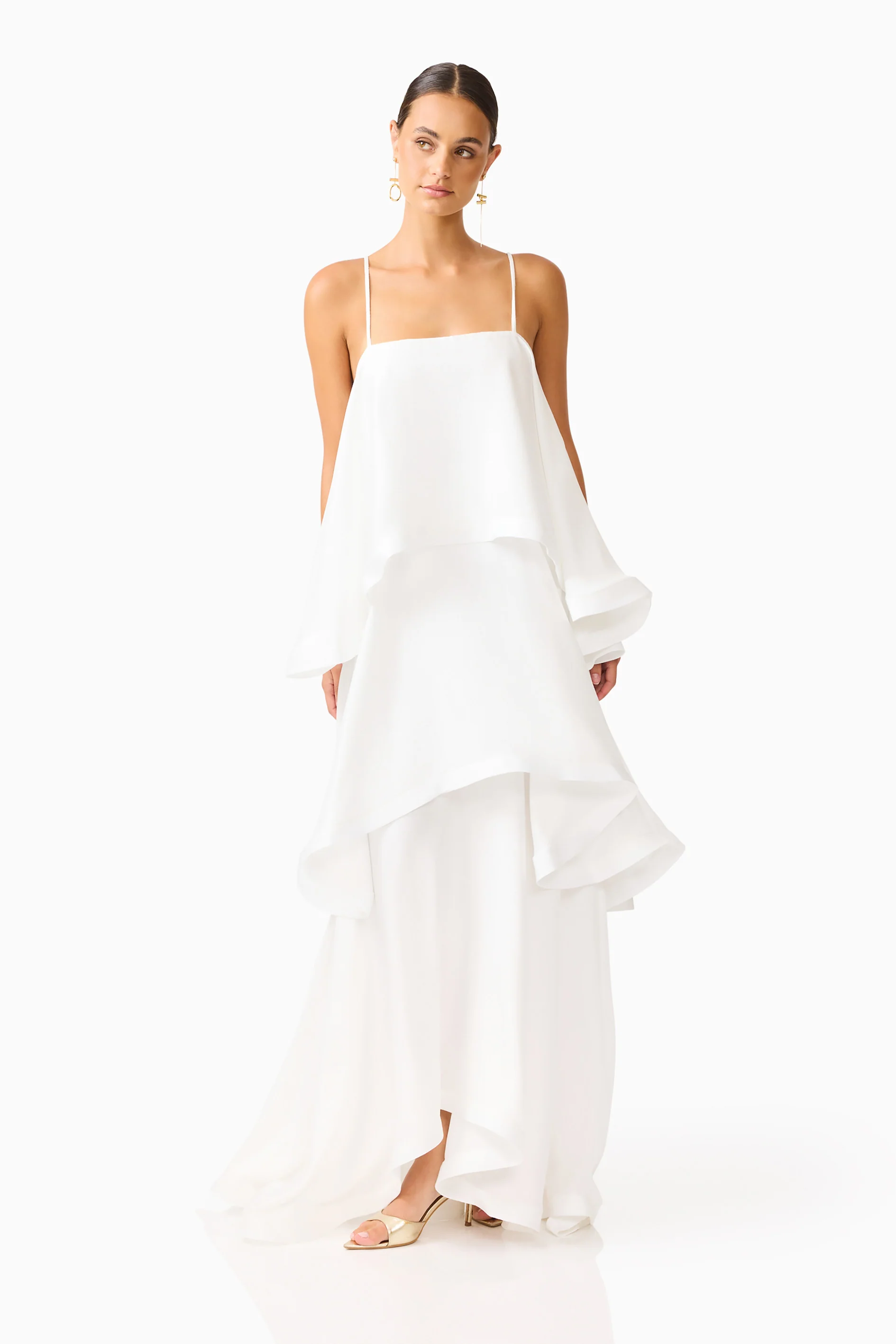 Tilly Tiered Maxi Dress in White