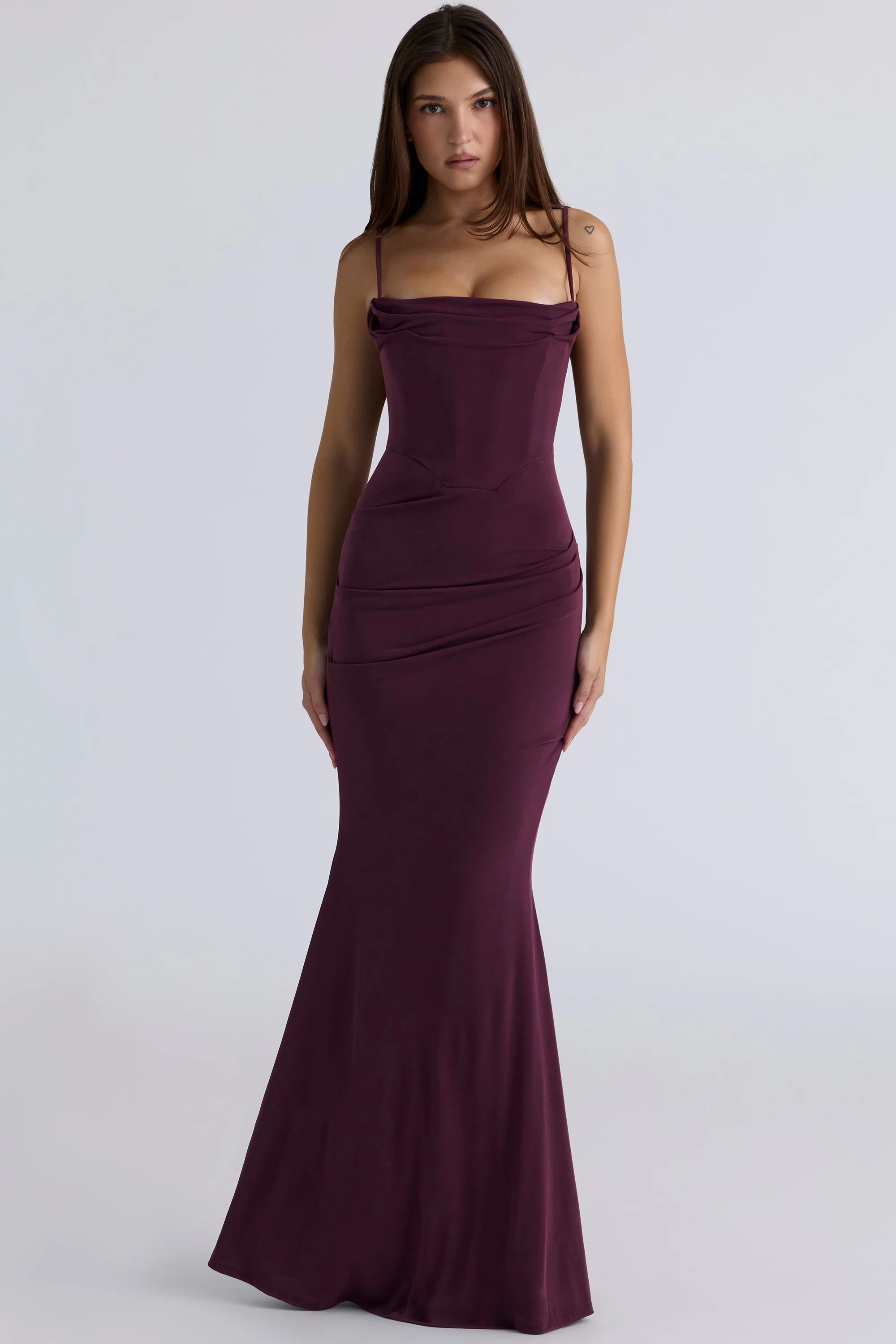 Dark Cherry Corset Maxi Dress