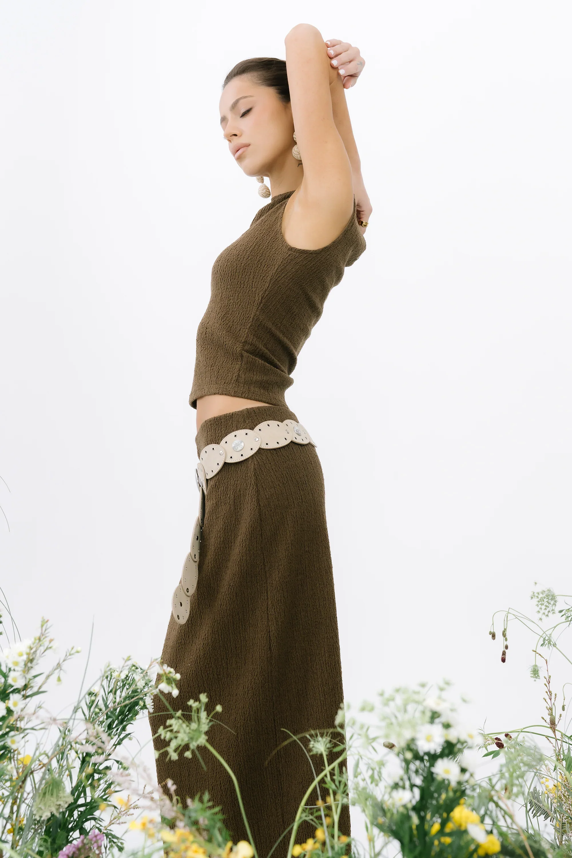 Opal Textured Top in Brown