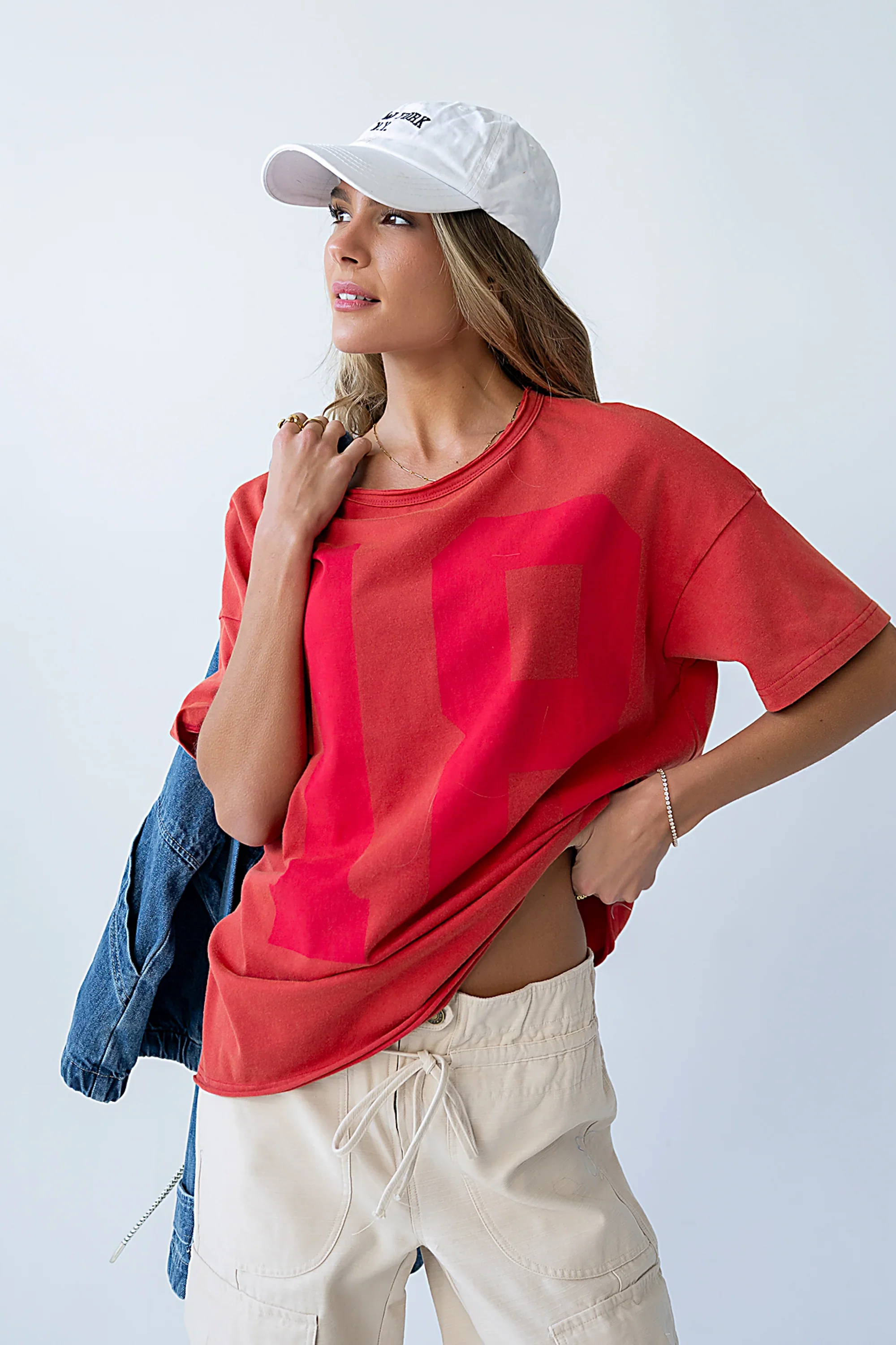 Mary Graphic Tee in Red