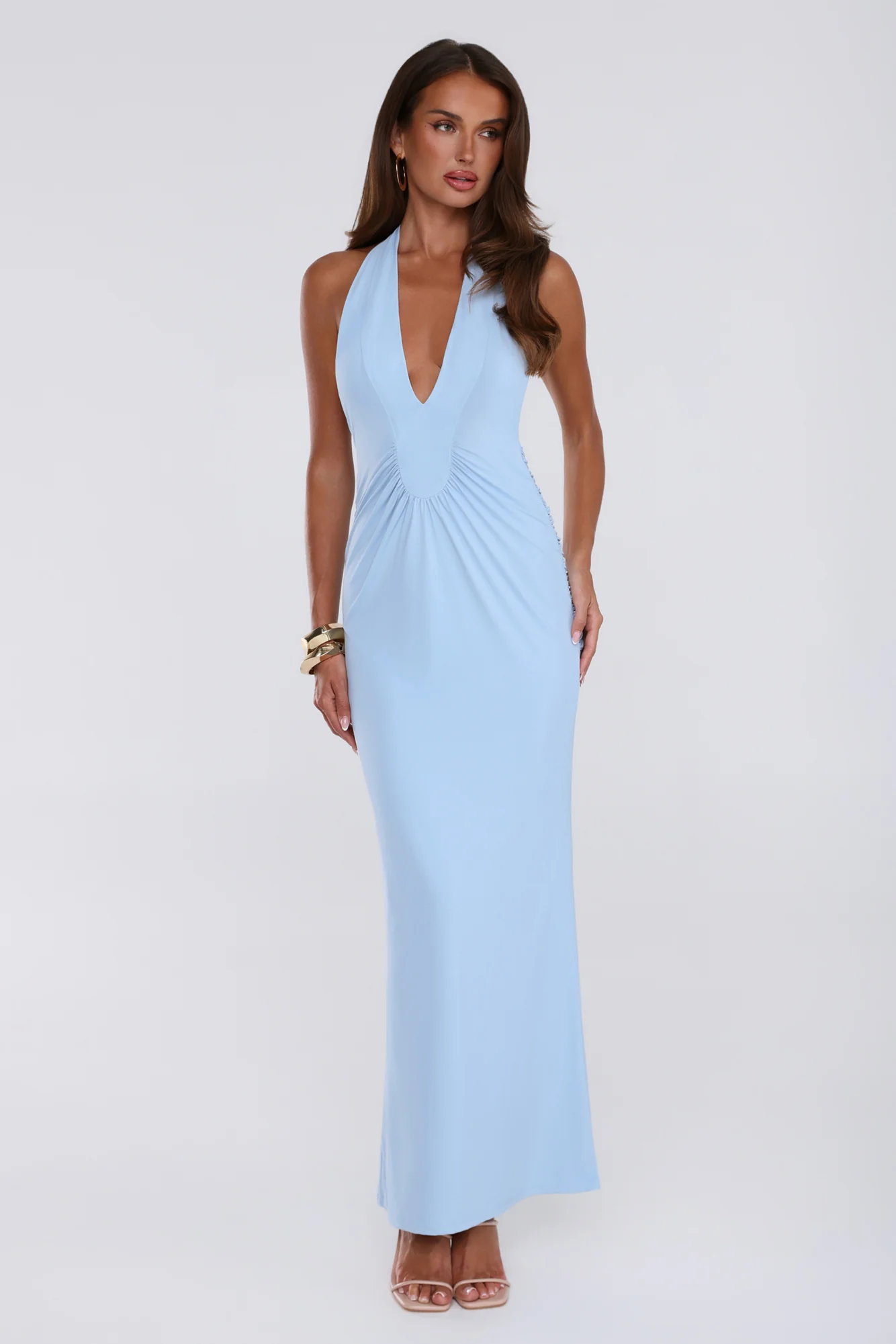 Love Drifted Halter Maxi Dress Blue