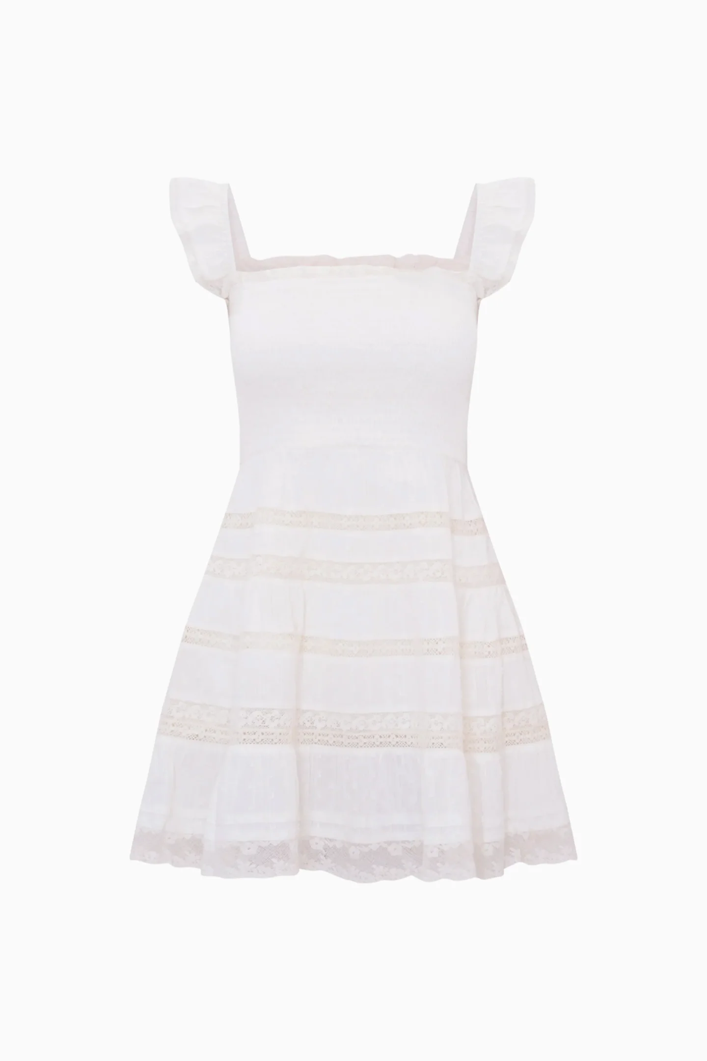 Colbera Lace-Trimmed Cotton Mini Dress