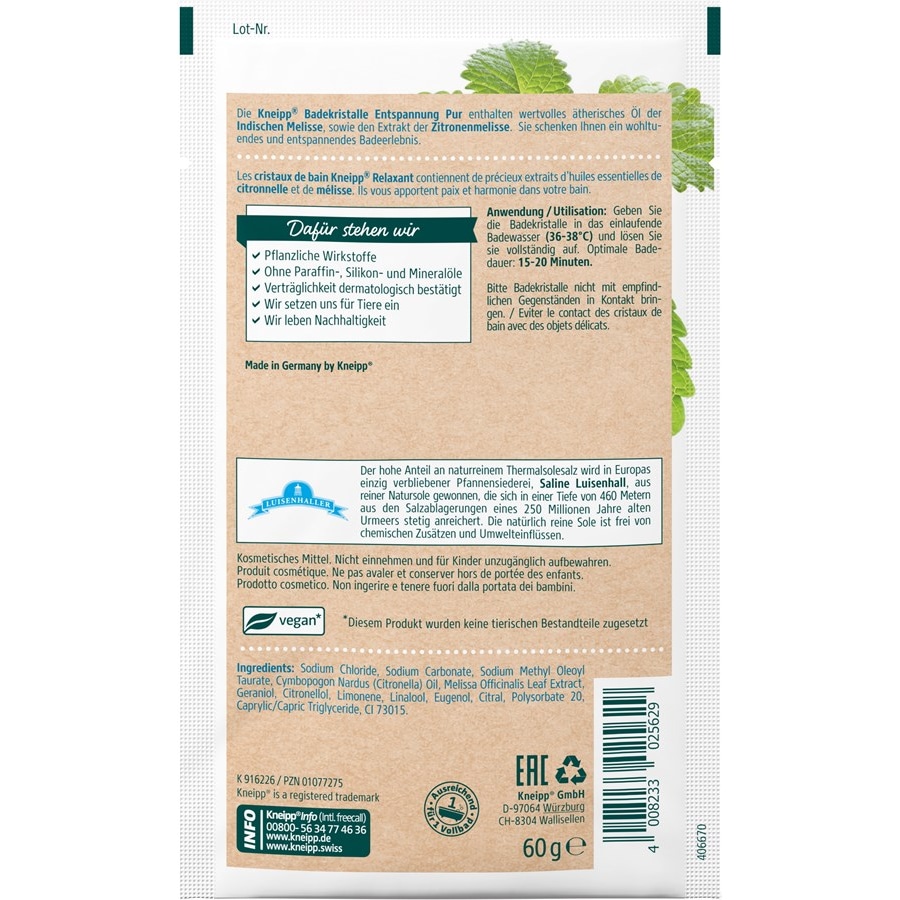 Kneipp Bath crystals Czyste relaksujące kryształy do kąpieli
