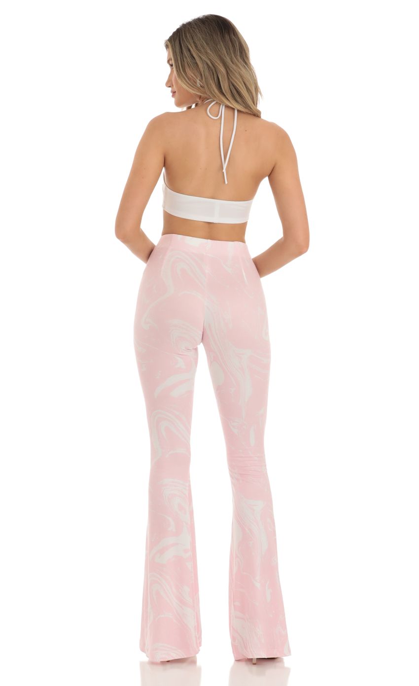 Pant in Swirl Pink Print