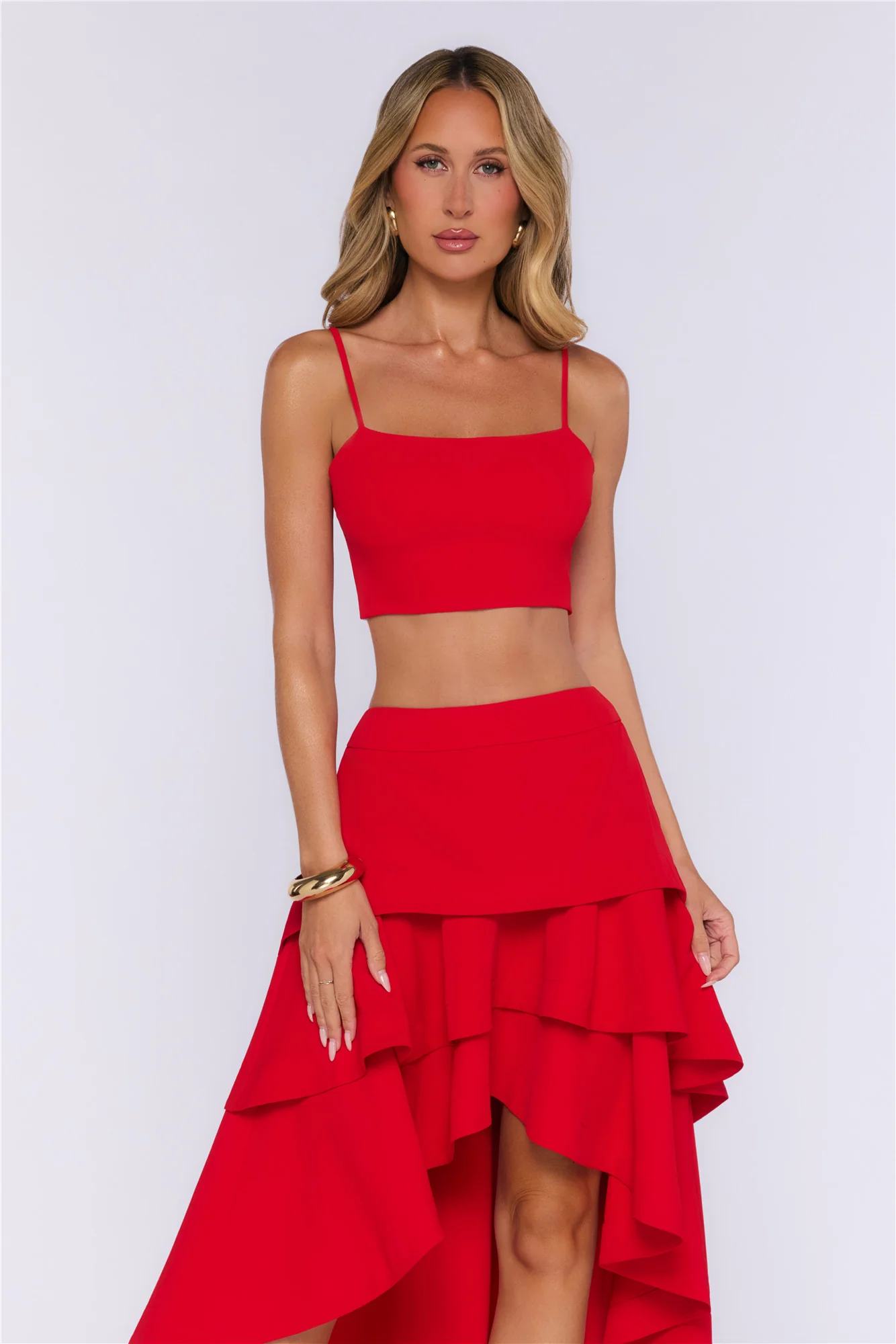 Rosy Love Crop Top Red