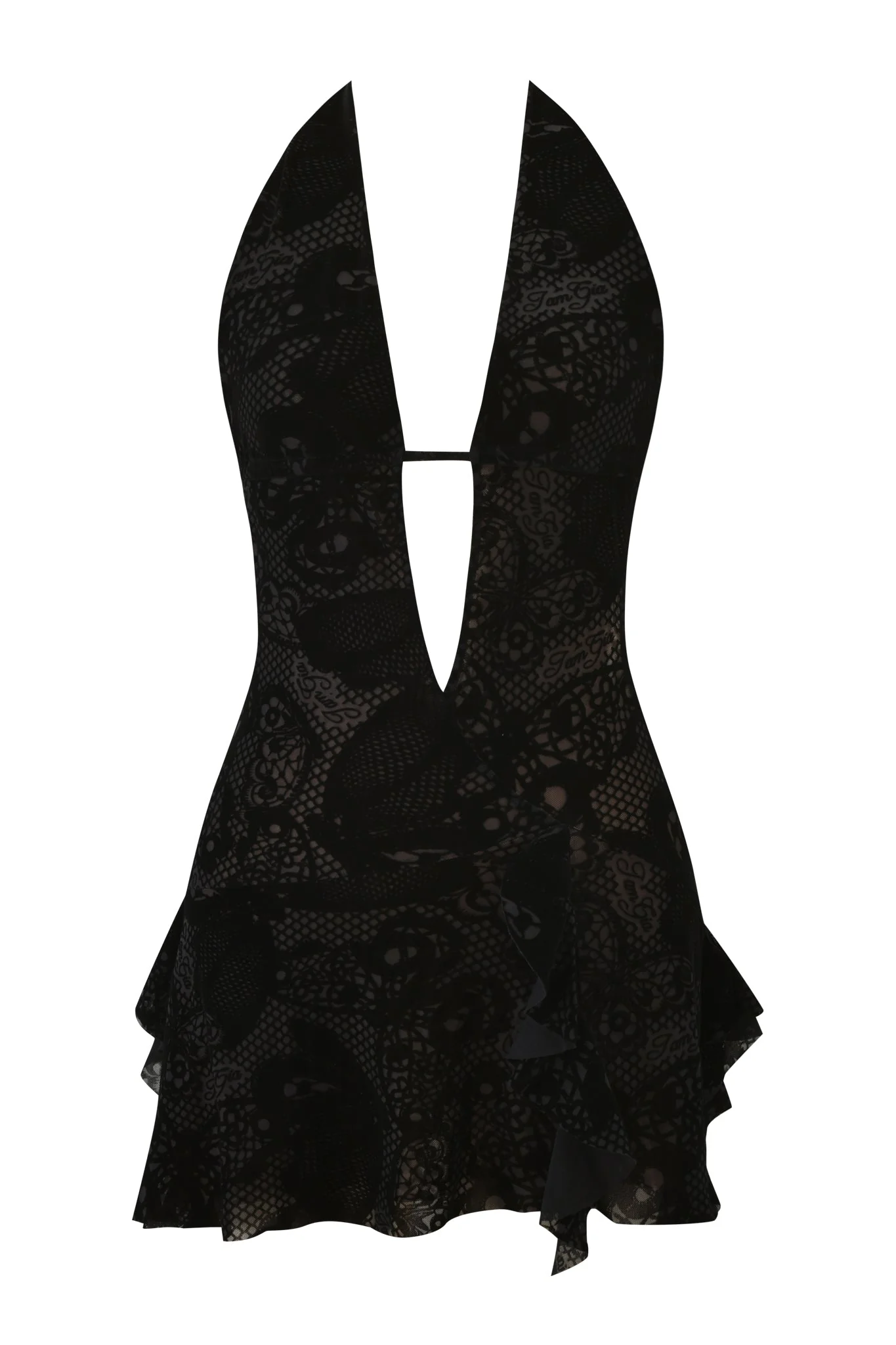 Irisia Mini Dress - Burn Out Black
