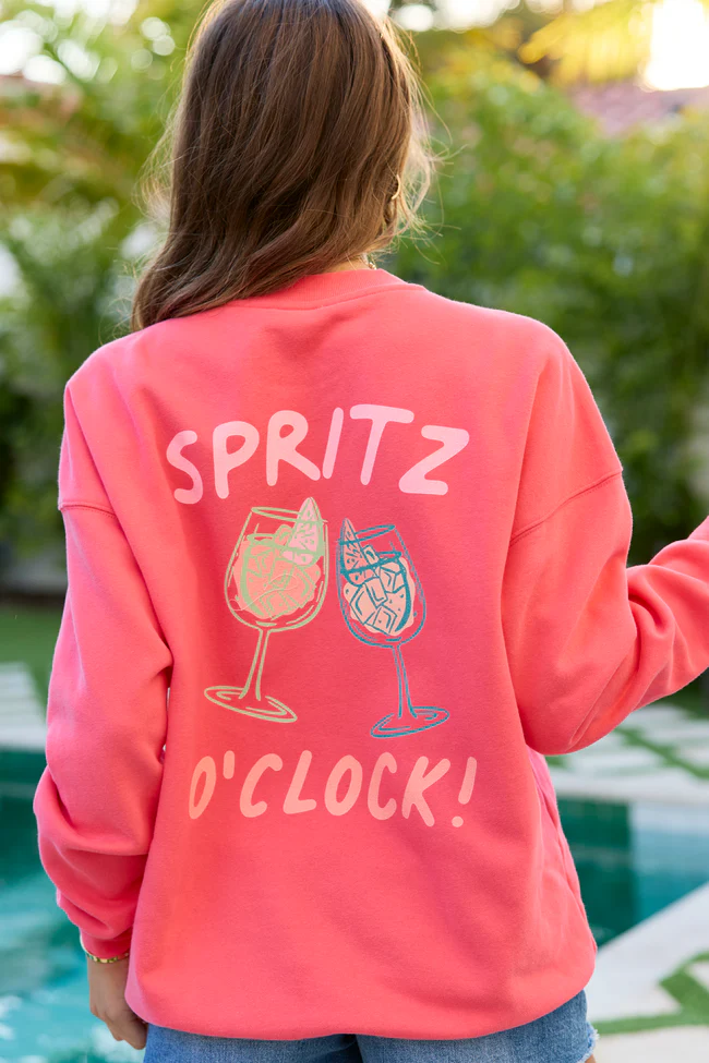 Cin Cin! Light Red Graphic Sweatshirt