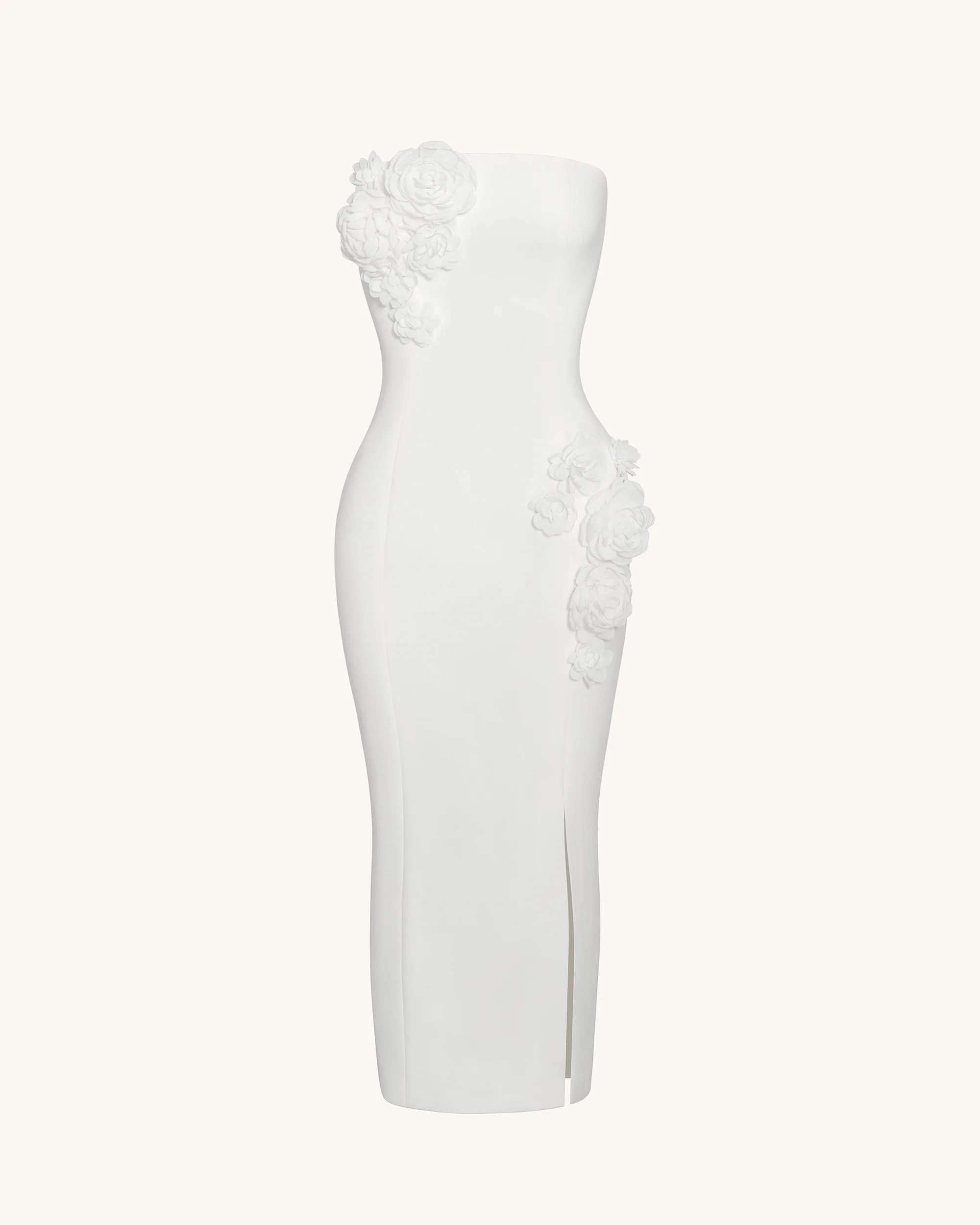 Petal Perfection Cocktail Dress - White - FASHION NOB